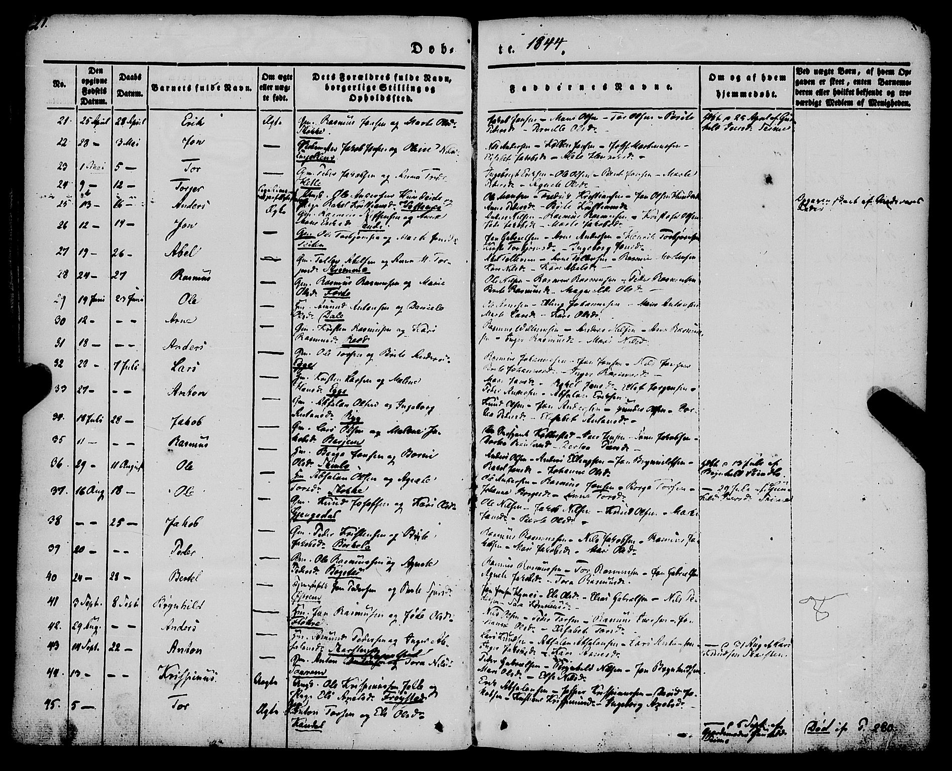 Gloppen sokneprestembete, AV/SAB-A-80101/H/Haa/Haaa/L0008: Parish register (official) no. A 8, 1837-1855, p. 21