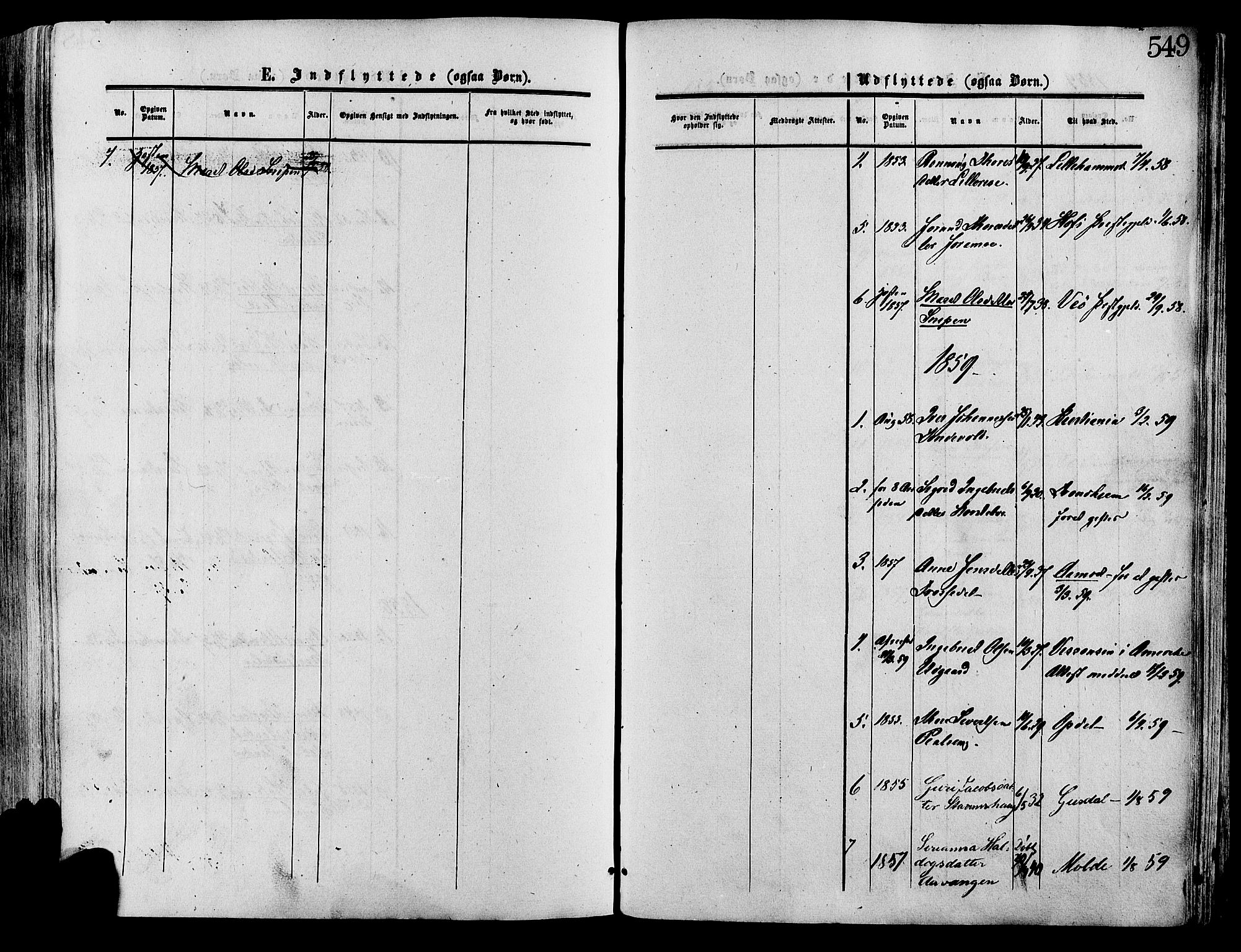 Lesja prestekontor, SAH/PREST-068/H/Ha/Haa/L0008: Parish register (official) no. 8, 1854-1880, p. 549