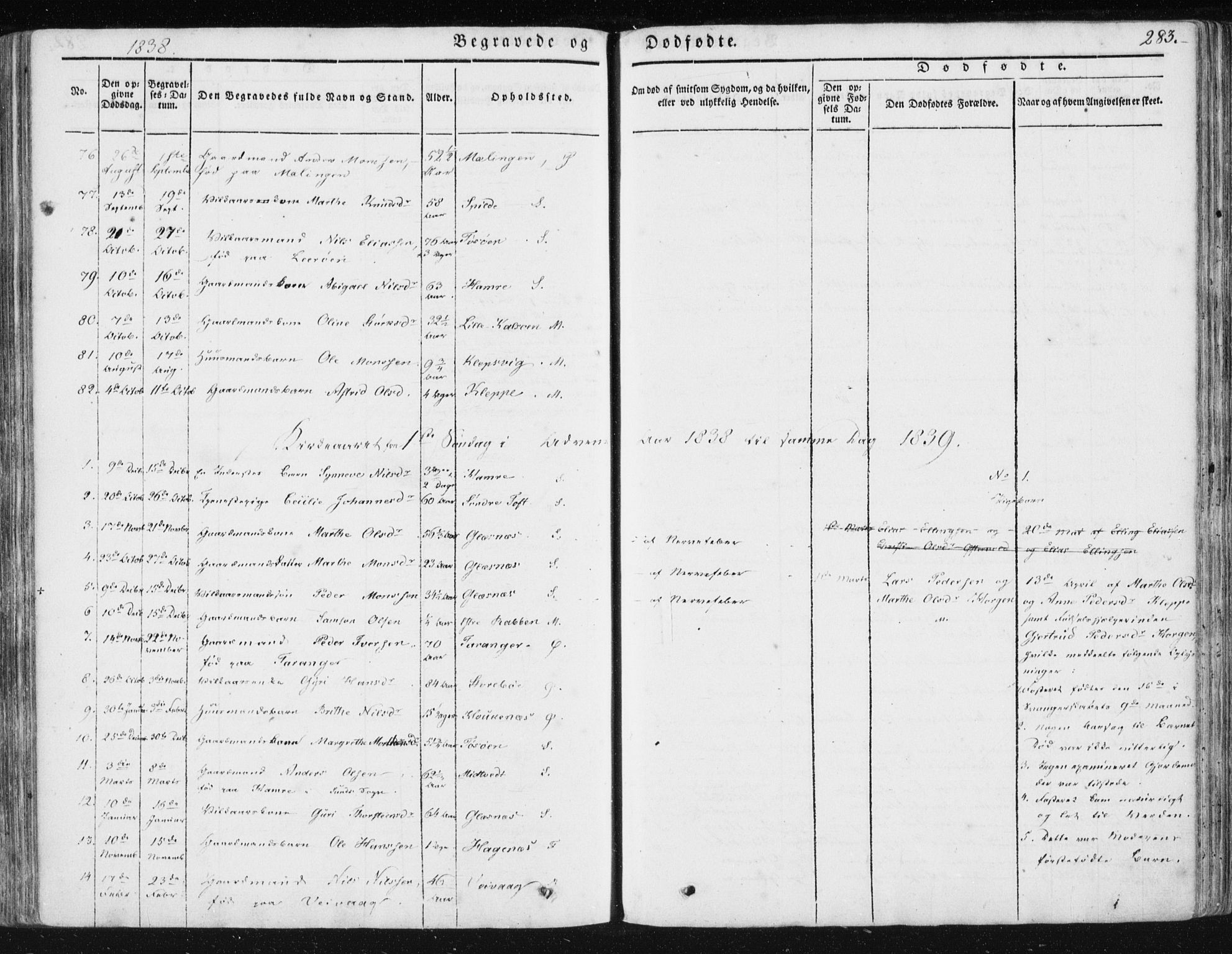 Sund sokneprestembete, AV/SAB-A-99930: Parish register (official) no. A 13, 1835-1849, p. 283