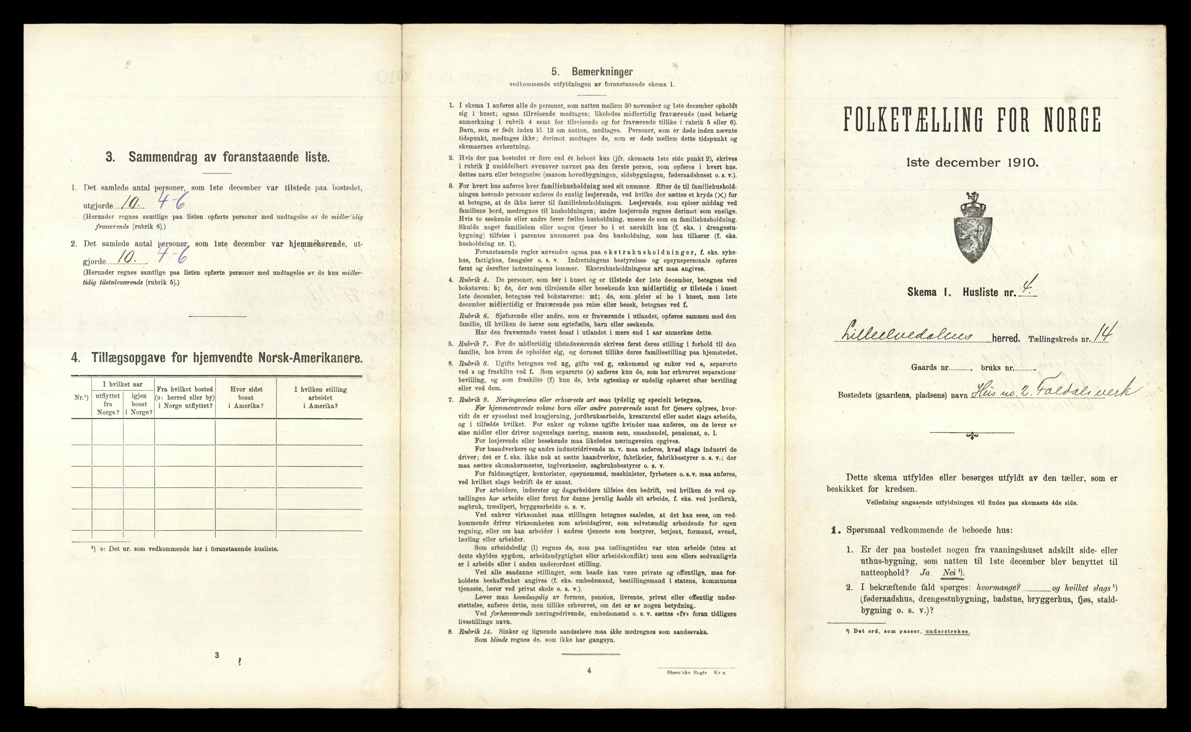 RA, 1910 census for Lille Elvedalen, 1910, p. 1113