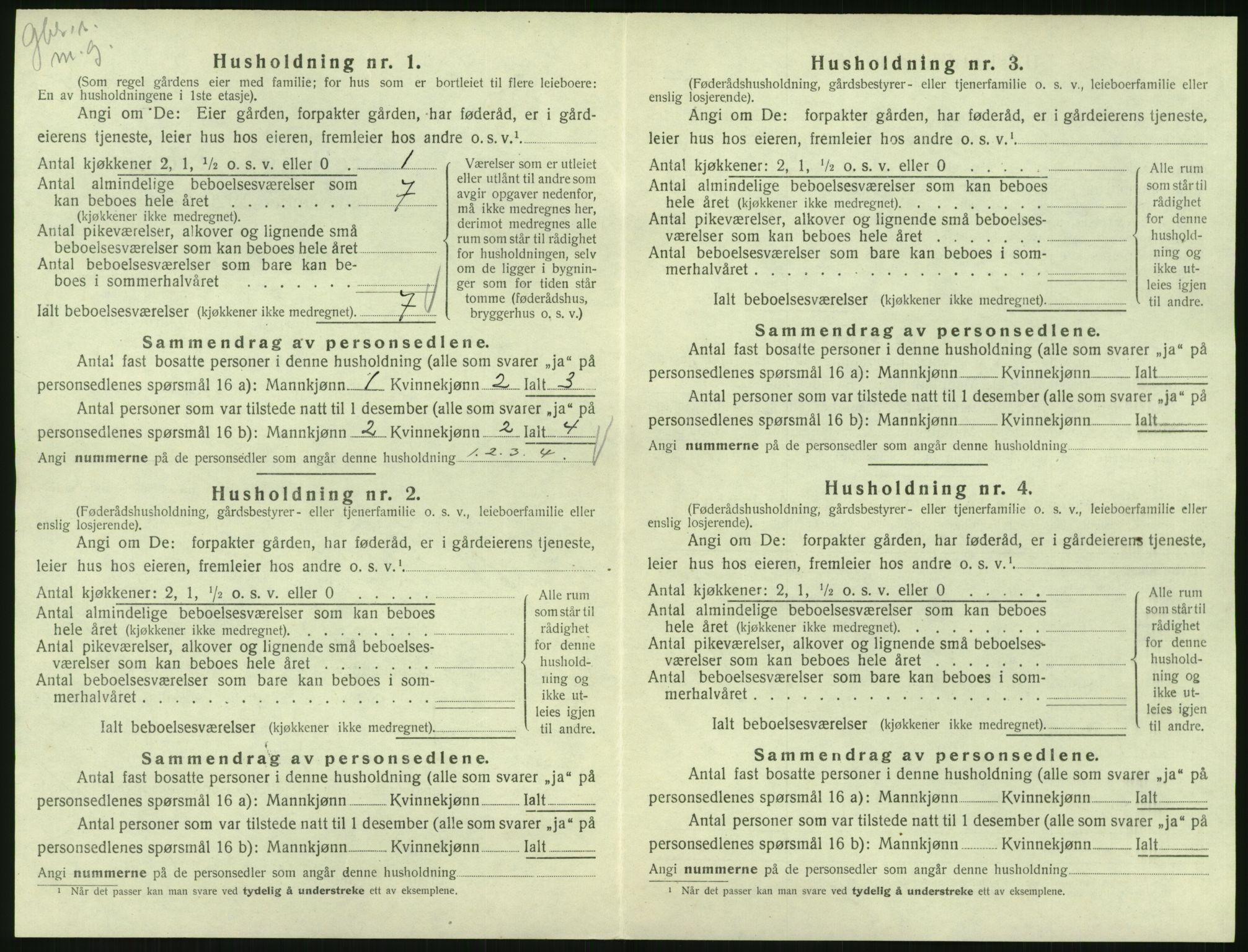 SAK, 1920 census for Holum, 1920, p. 704