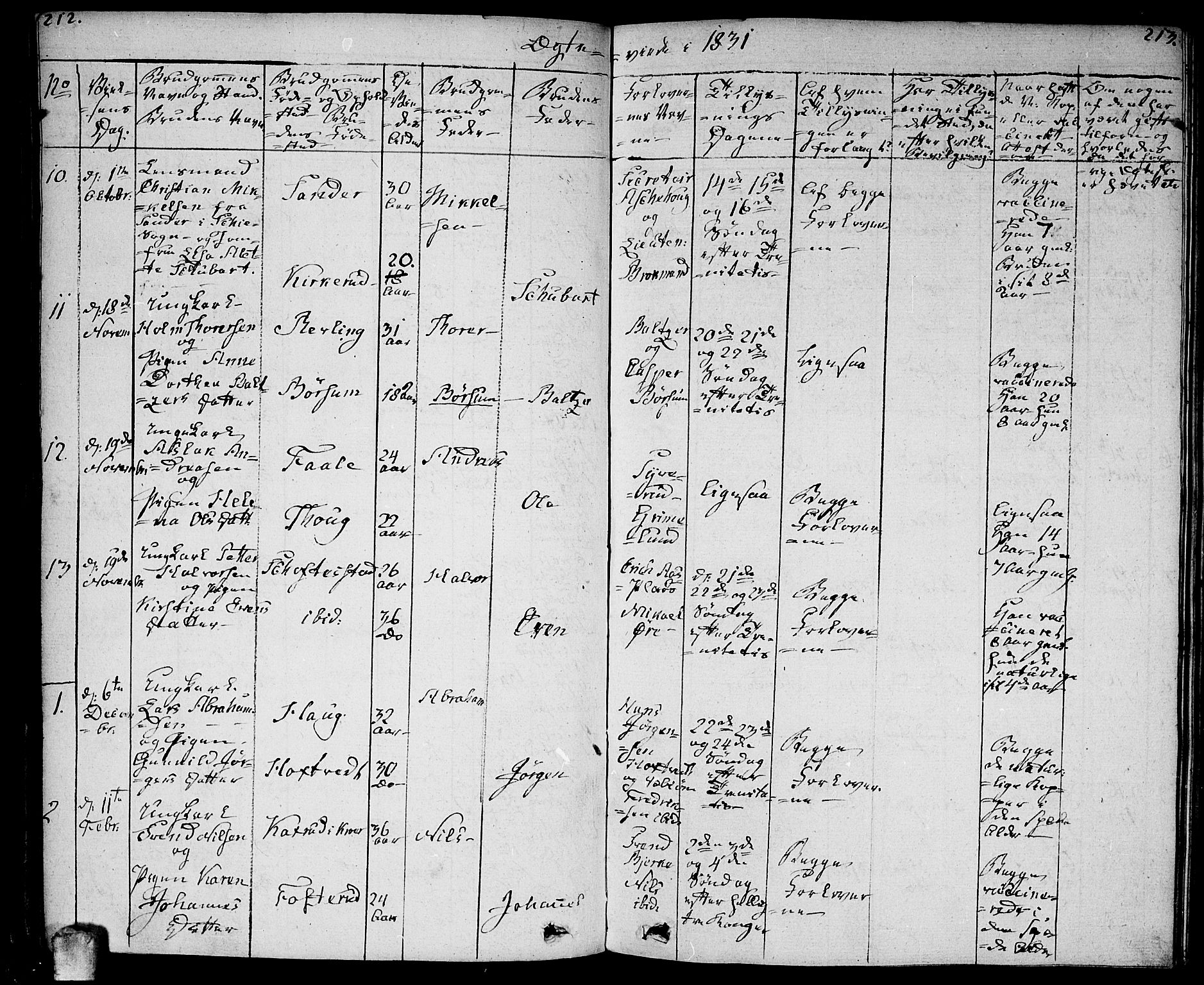 Ås prestekontor Kirkebøker, SAO/A-10894/F/Fa/L0005: Parish register (official) no. I 5, 1827-1840, p. 212-213