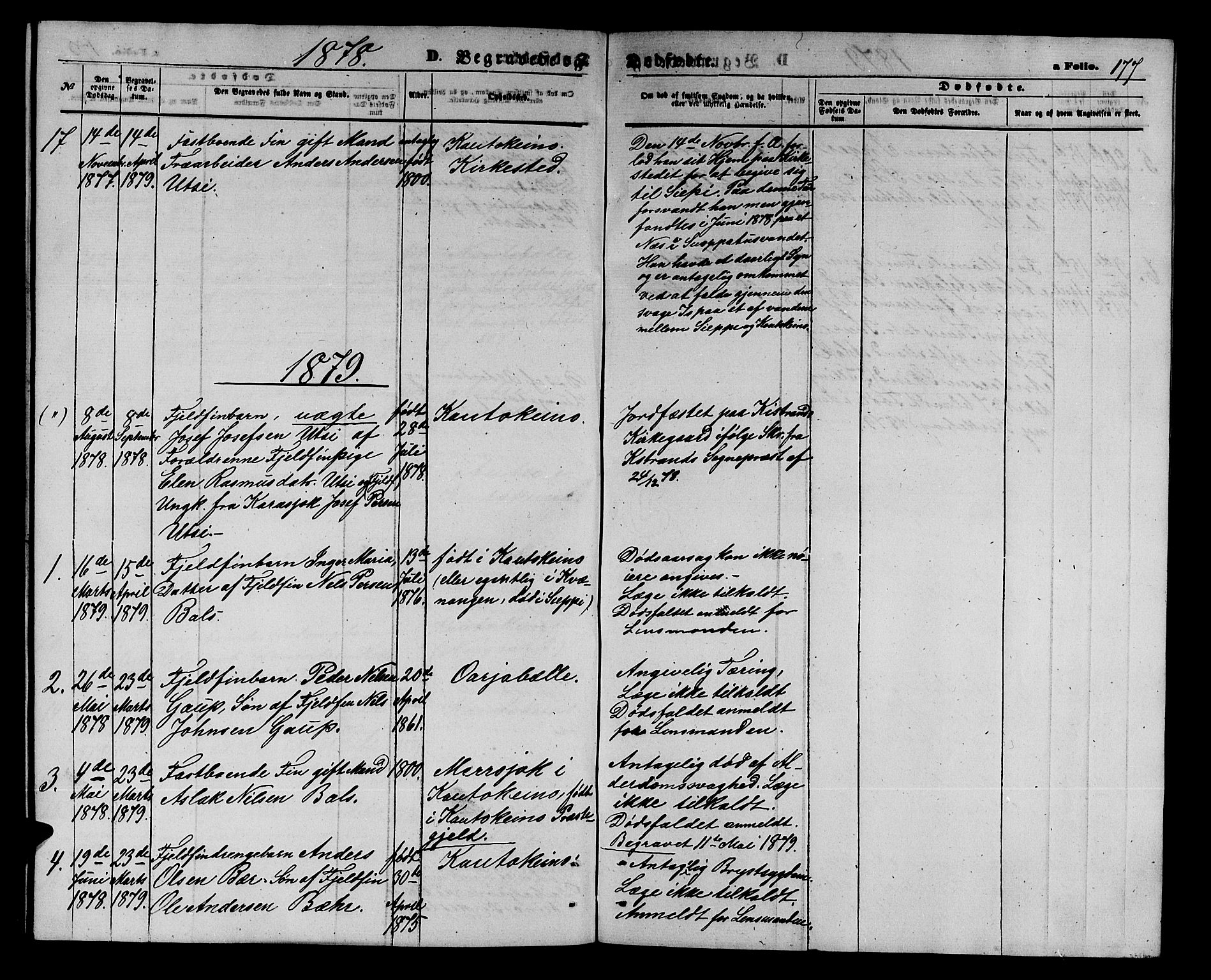 Kautokeino sokneprestembete, SATØ/S-1340/H/Hb/L0001.klokk: Parish register (copy) no. 1, 1862-1878, p. 177