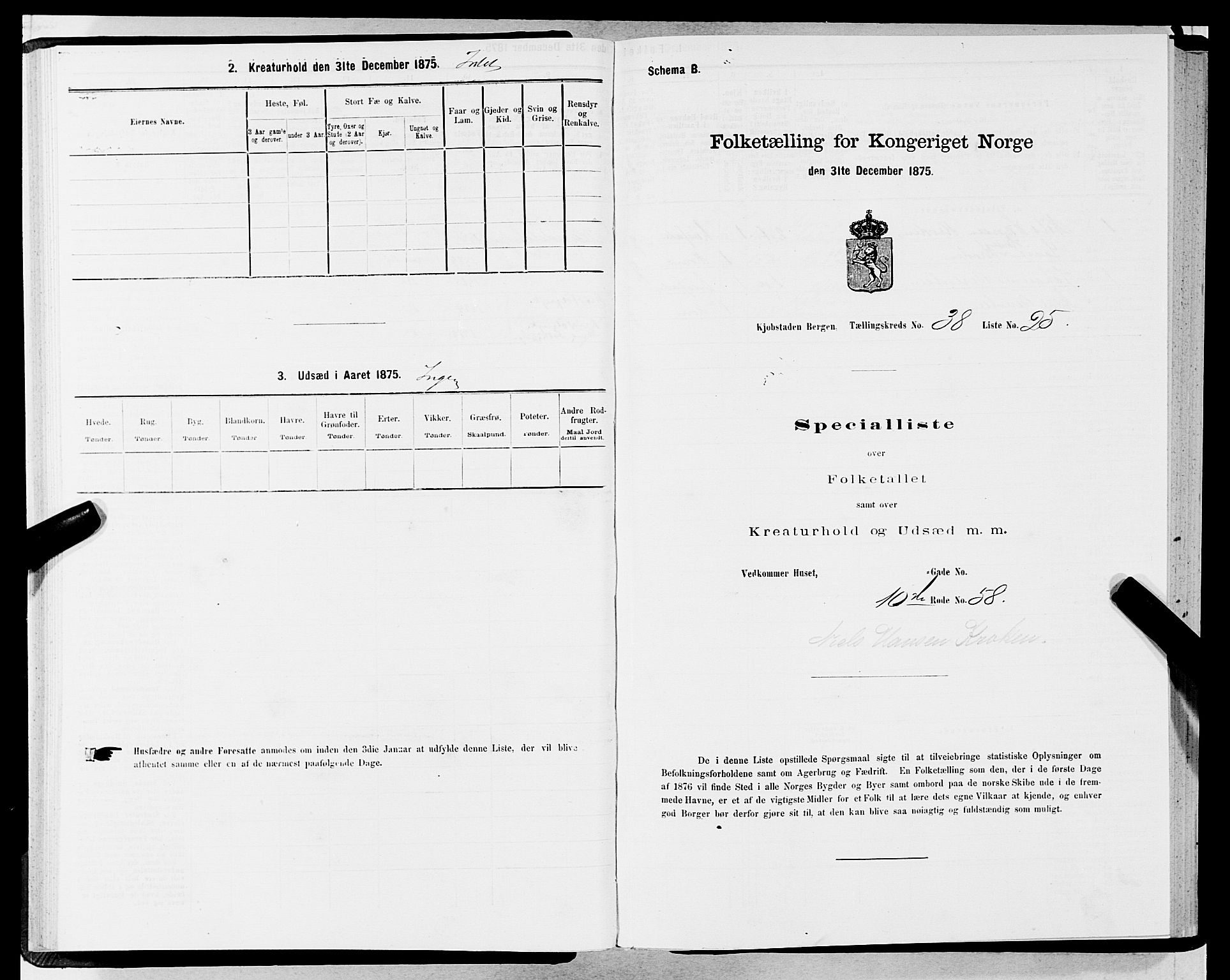 SAB, 1875 census for 1301 Bergen, 1875, p. 2004