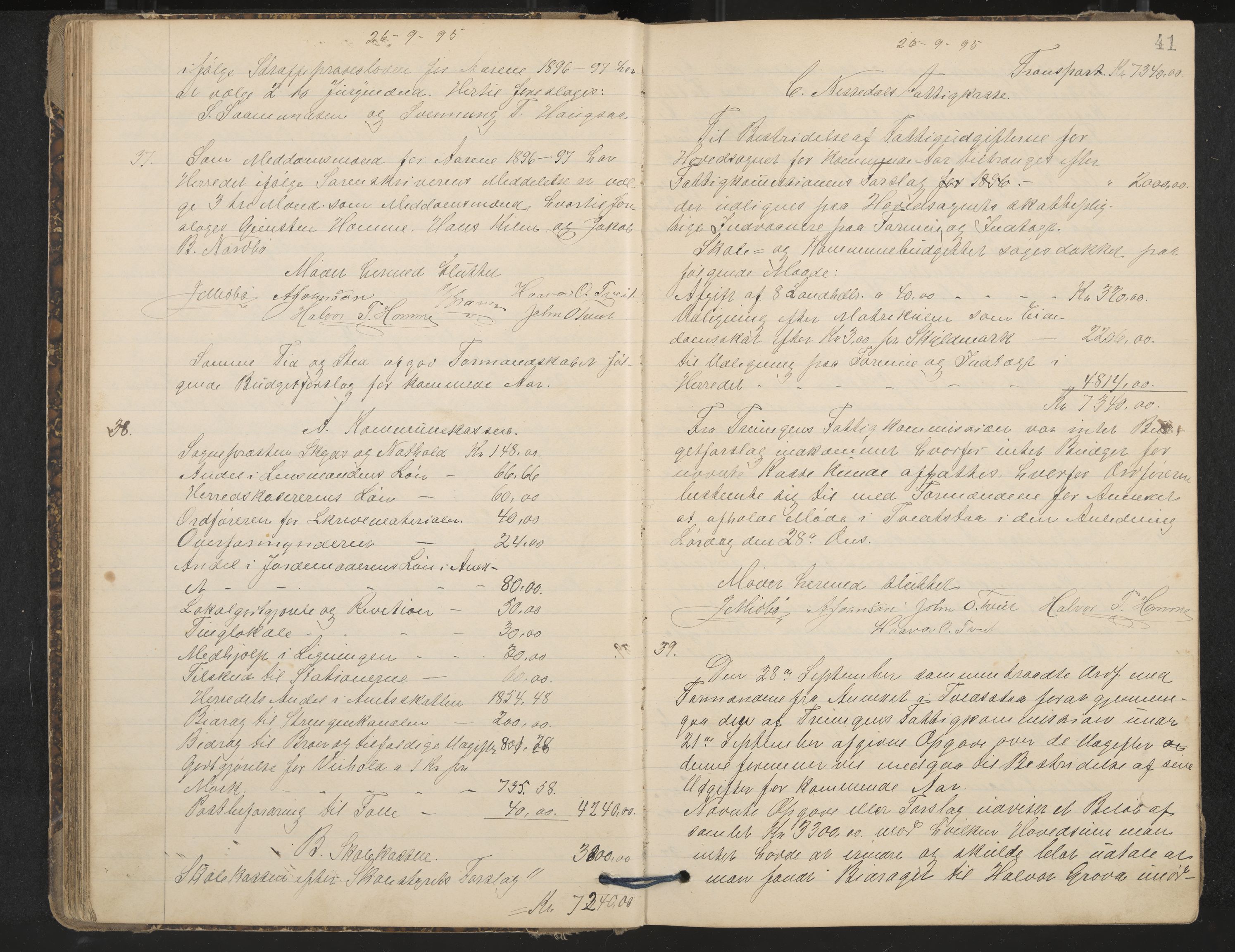 Nissedal formannskap og sentraladministrasjon, IKAK/0830021-1/A/L0003: Møtebok, 1892-1904, p. 41