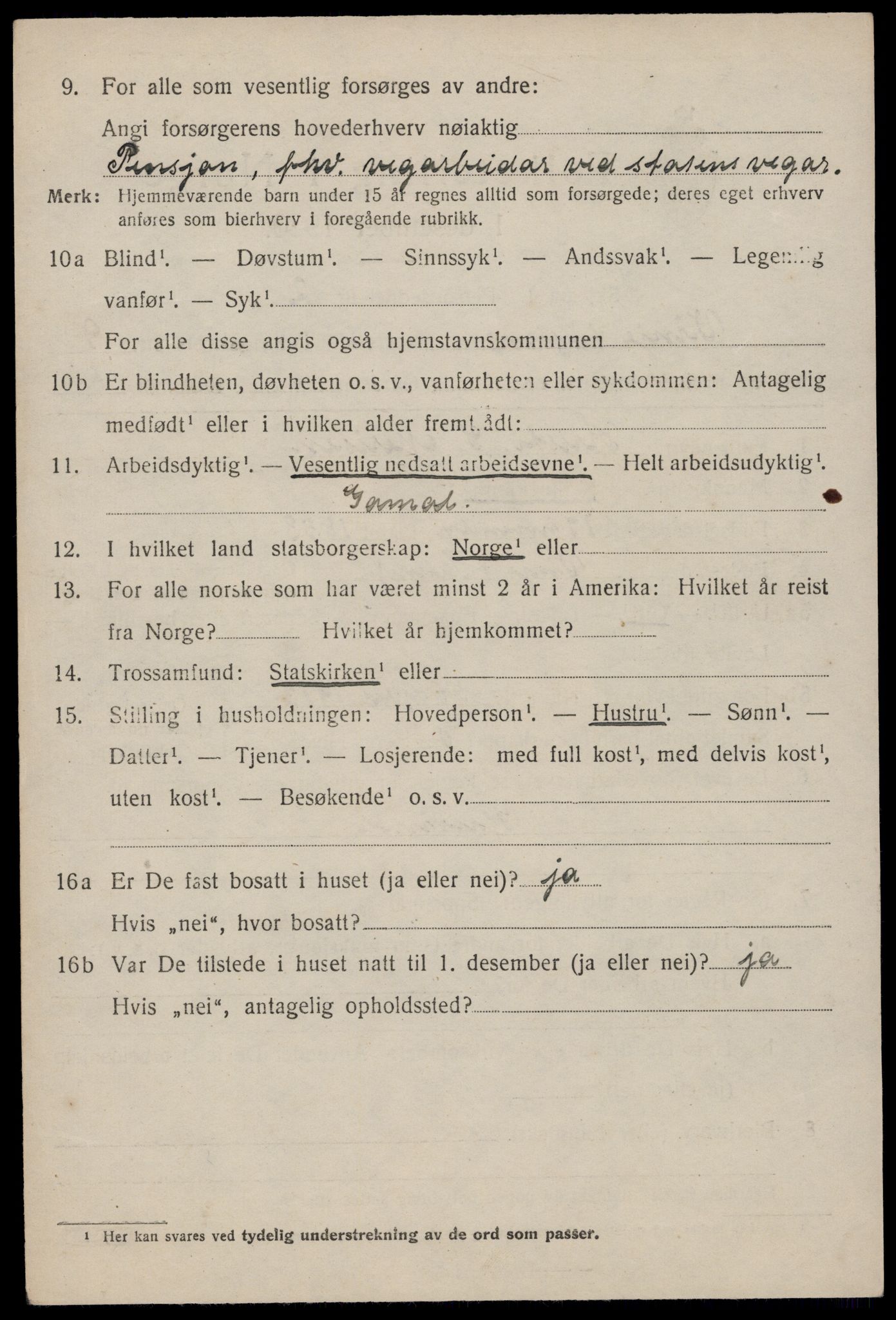 SAKO, 1920 census for Vinje, 1920, p. 2654