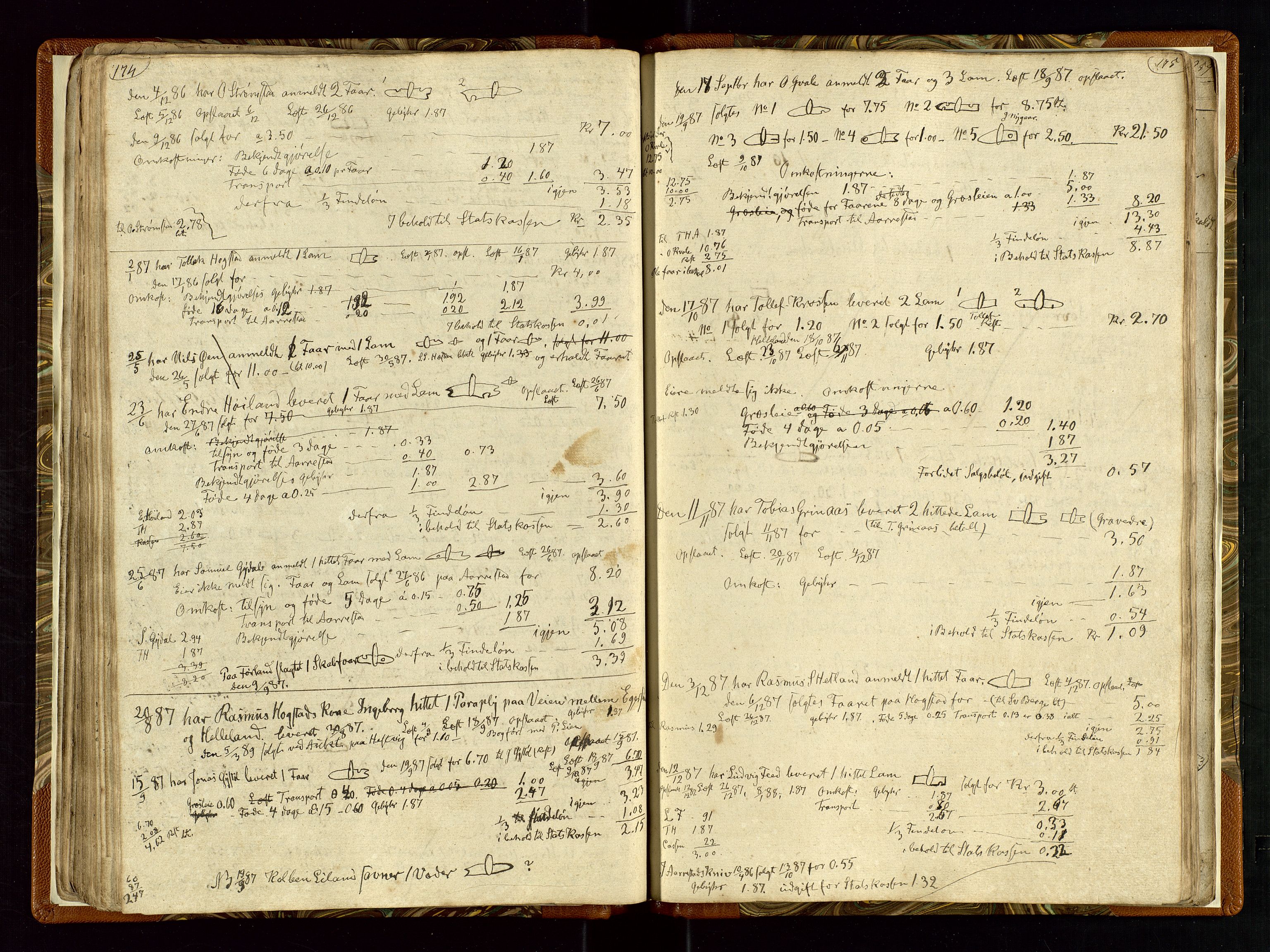 Helleland lensmannskontor, AV/SAST-A-100209/Ya/L0003: Diverseprotokoll, 1842-1960, p. 174-175