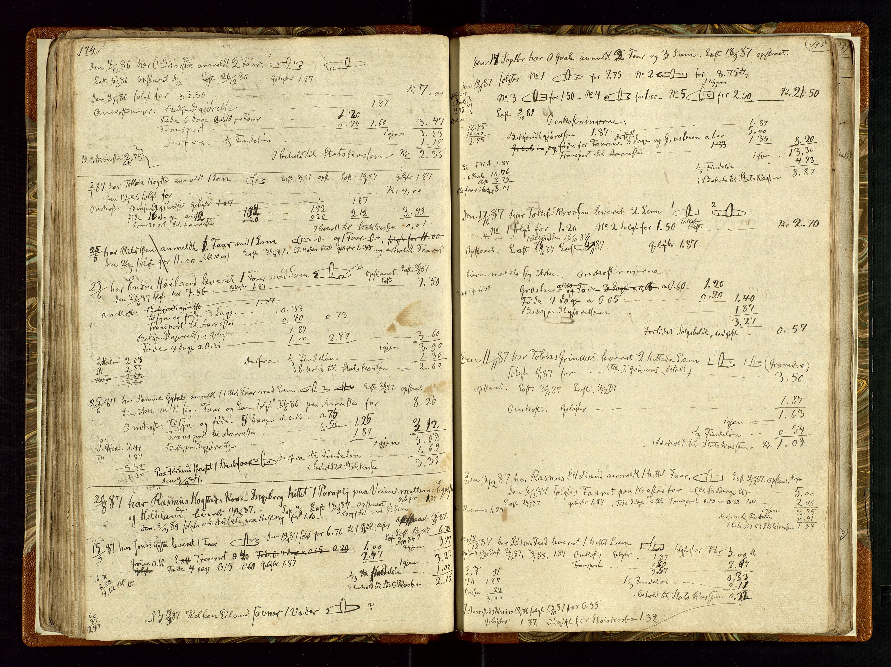 Helleland lensmannskontor, SAST/A-100209/Ya/L0003: Diverseprotokoll, 1842-1960, p. 174-175