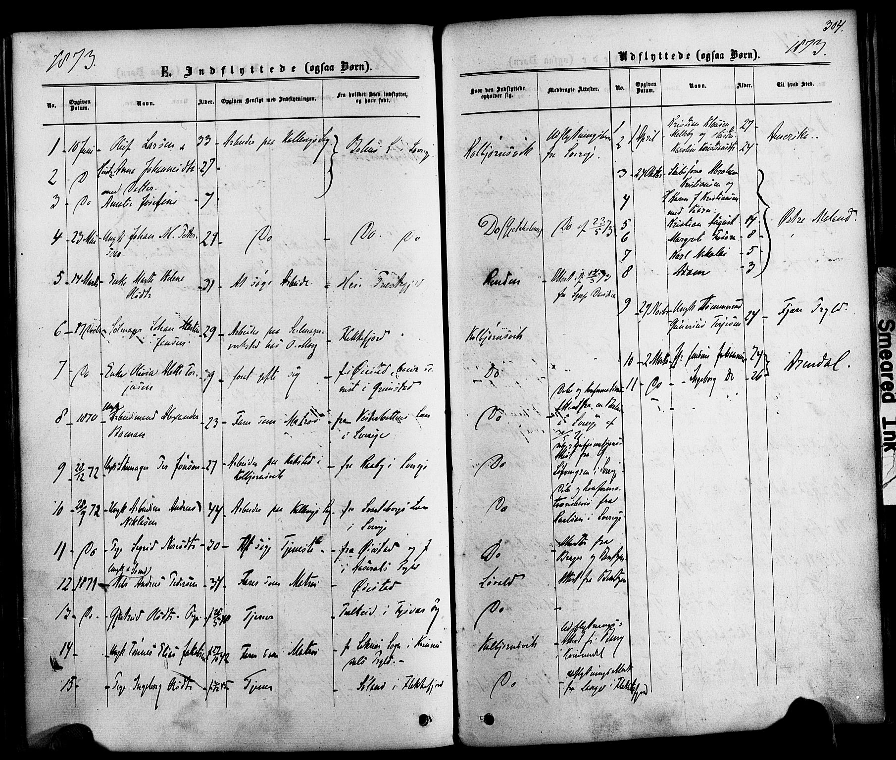 Hisøy sokneprestkontor, SAK/1111-0020/F/Fa/L0002: Parish register (official) no. A 2, 1872-1880, p. 304