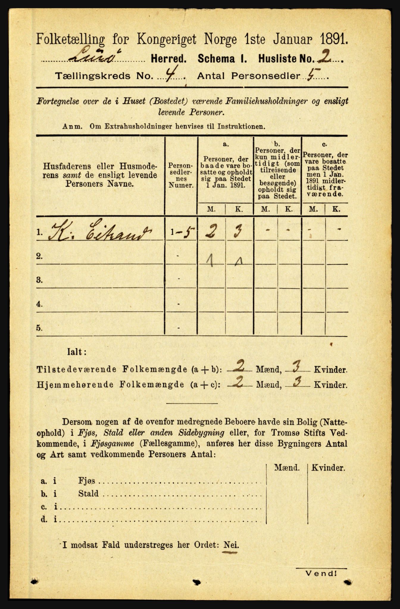 RA, 1891 census for 1834 Lurøy, 1891, p. 1939