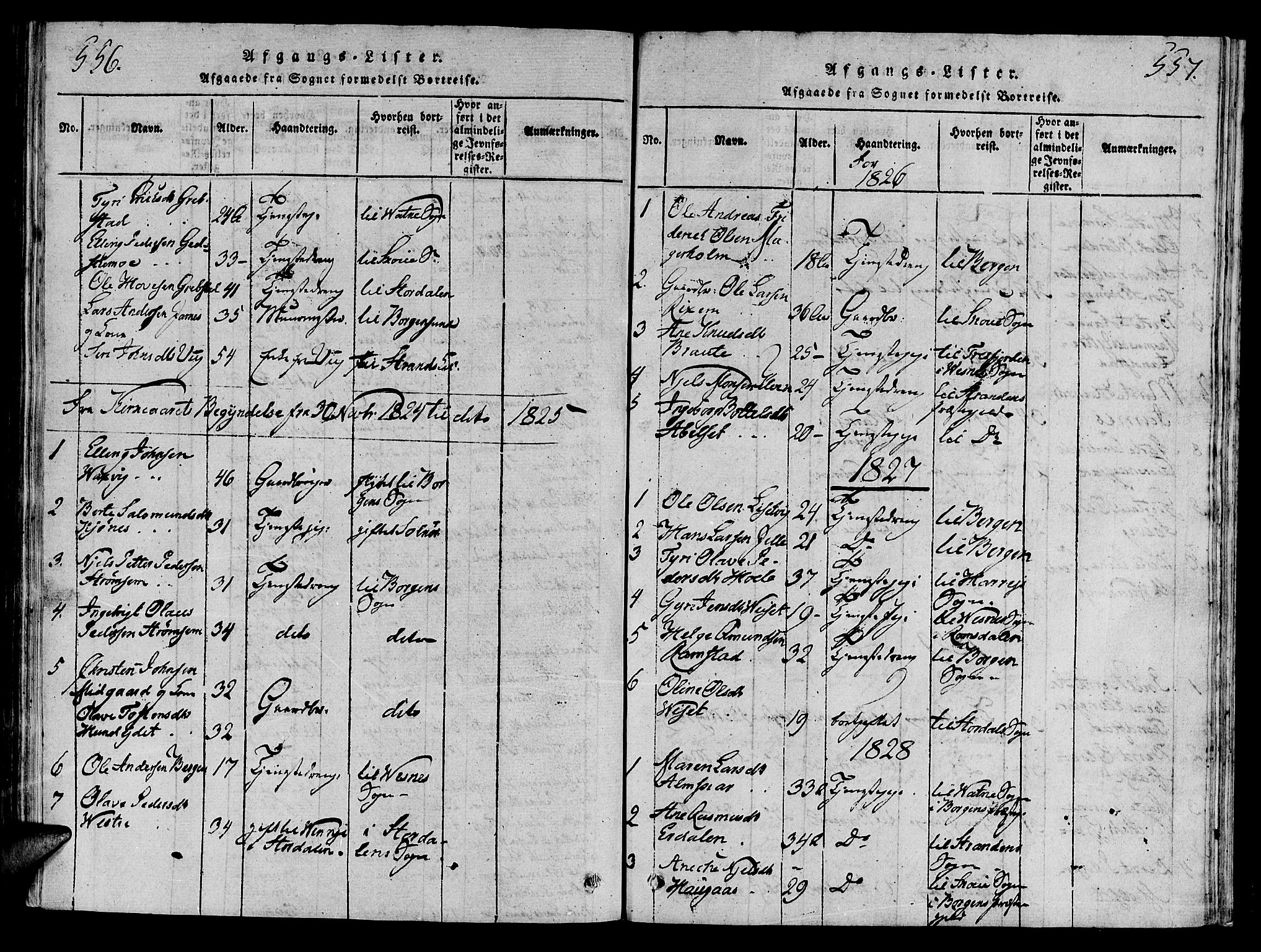 Ministerialprotokoller, klokkerbøker og fødselsregistre - Møre og Romsdal, SAT/A-1454/522/L0310: Parish register (official) no. 522A05, 1816-1832, p. 556-557