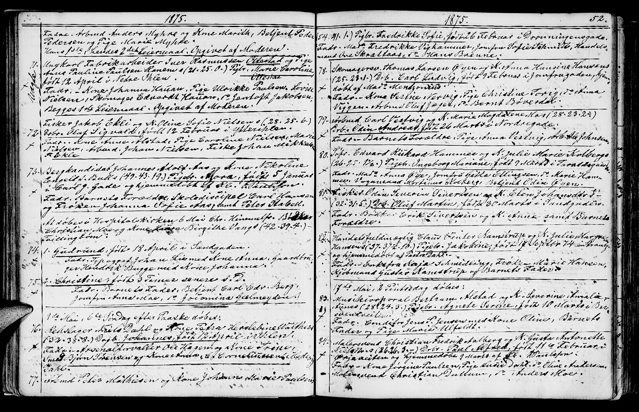 Ministerialprotokoller, klokkerbøker og fødselsregistre - Sør-Trøndelag, AV/SAT-A-1456/602/L0142: Parish register (copy) no. 602C10, 1872-1894, p. 52