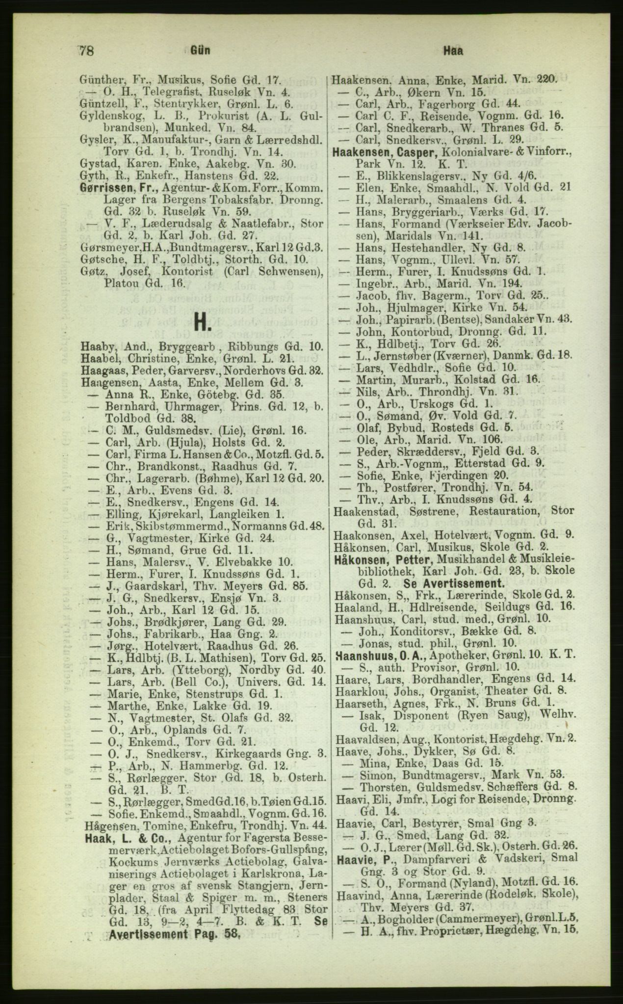 Kristiania/Oslo adressebok, PUBL/-, 1883, p. 78
