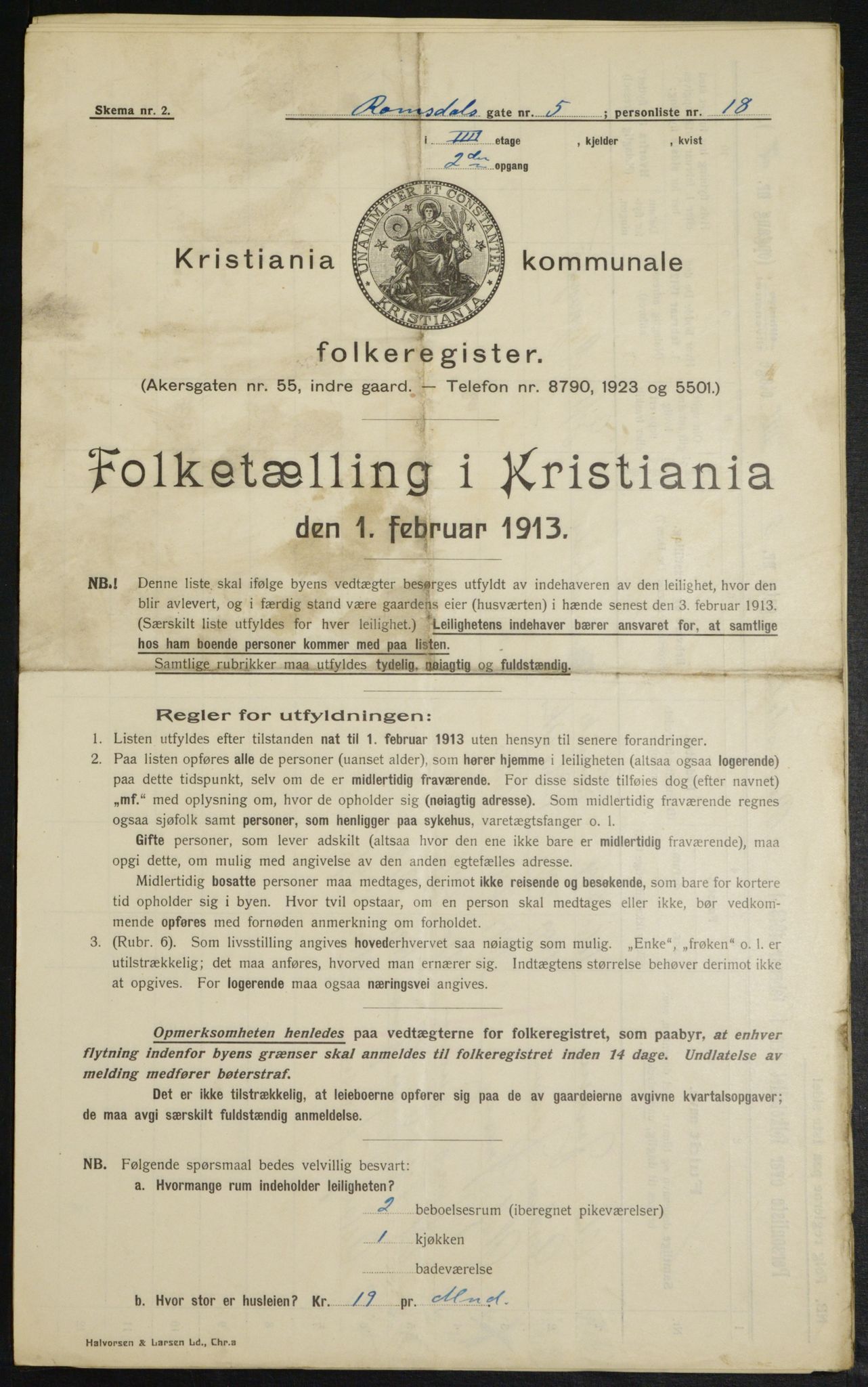 OBA, Municipal Census 1913 for Kristiania, 1913, p. 83247