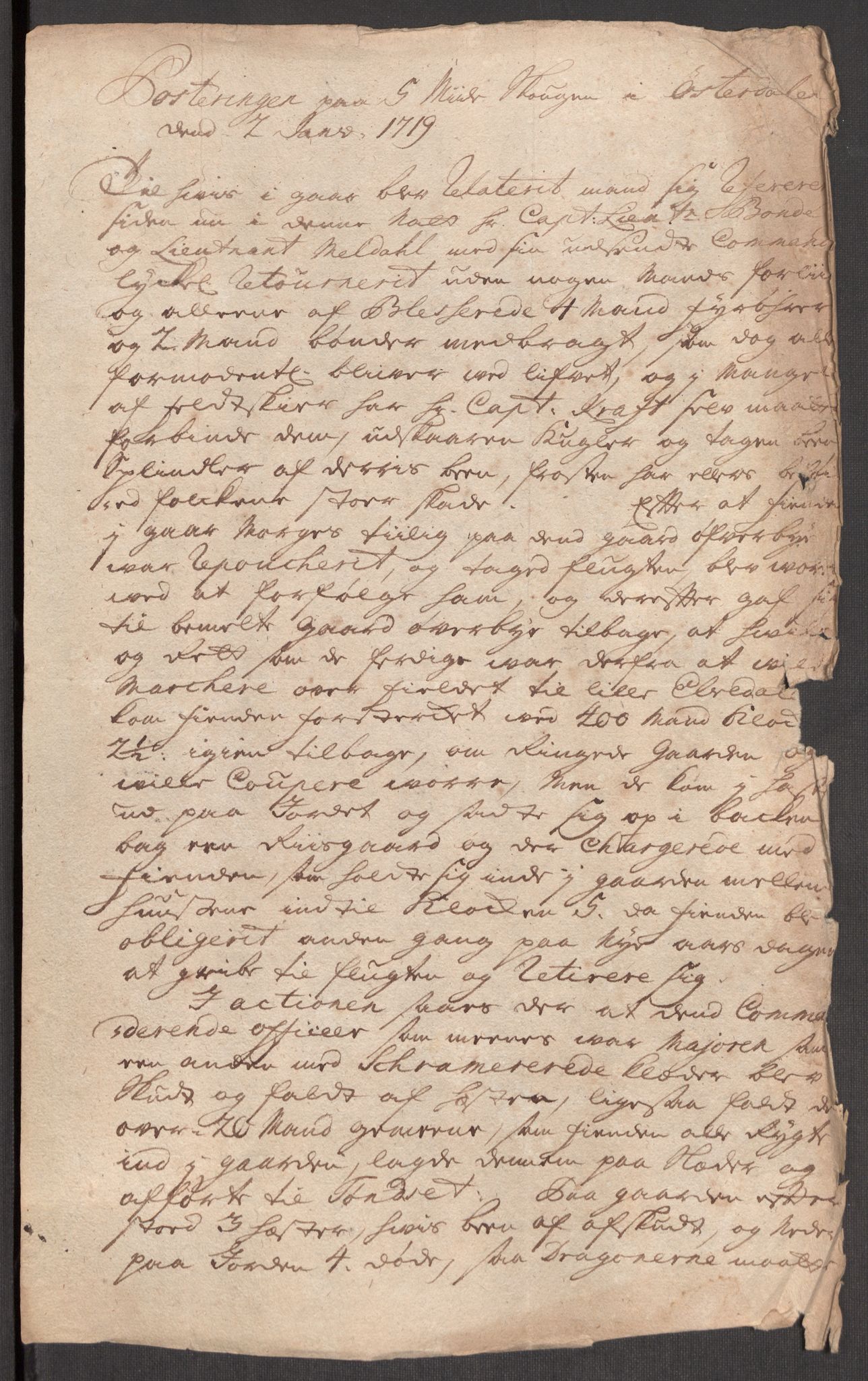 Kommanderende general (KG I) med Det norske krigsdirektorium, AV/RA-EA-5419/E/Eb/L0012: Kunnskap om fienden, kronologisk ordnet, 1718-1719, p. 519