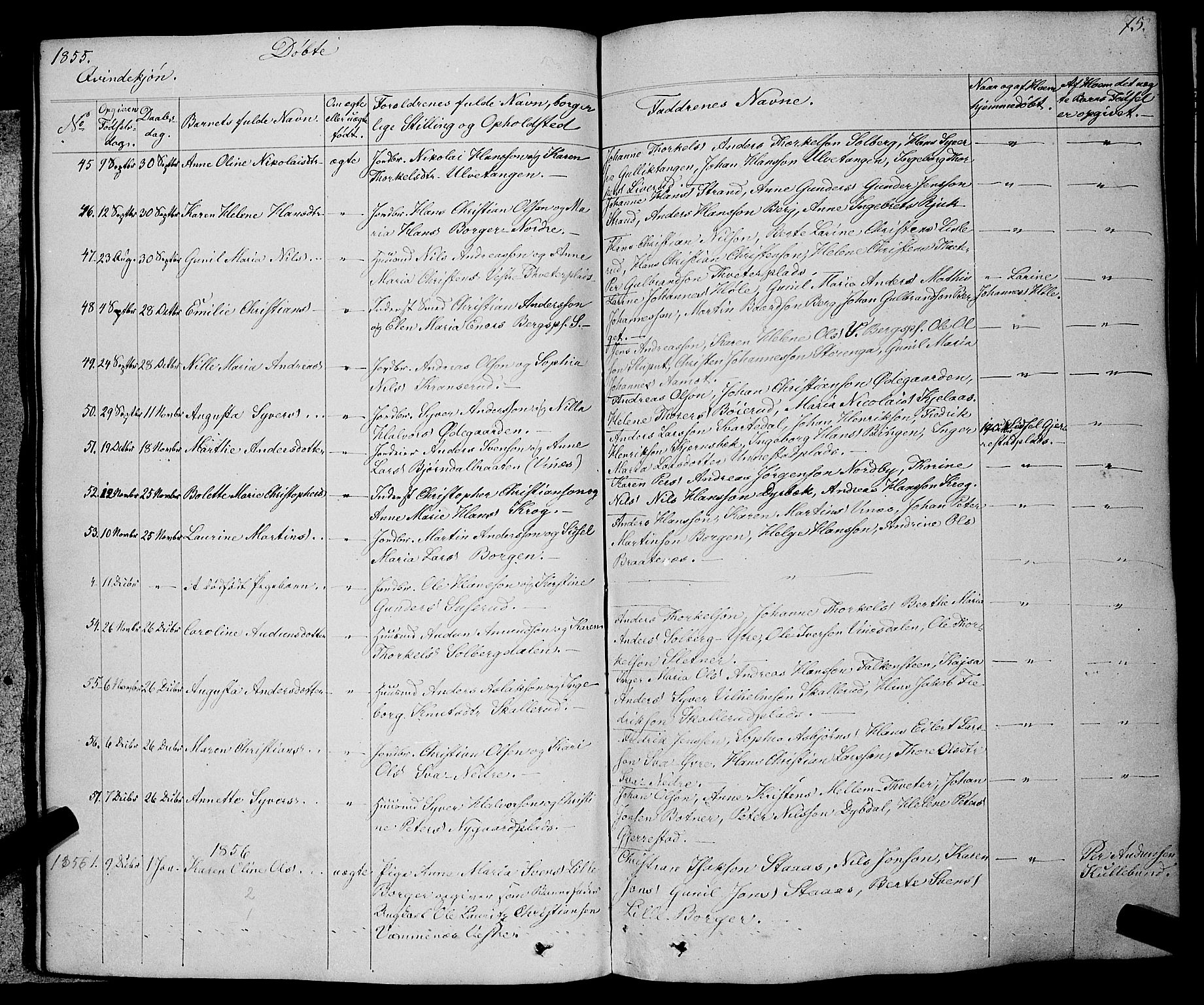 Skiptvet prestekontor Kirkebøker, SAO/A-20009/F/Fa/L0006: Parish register (official) no. 6, 1839-1860, p. 75