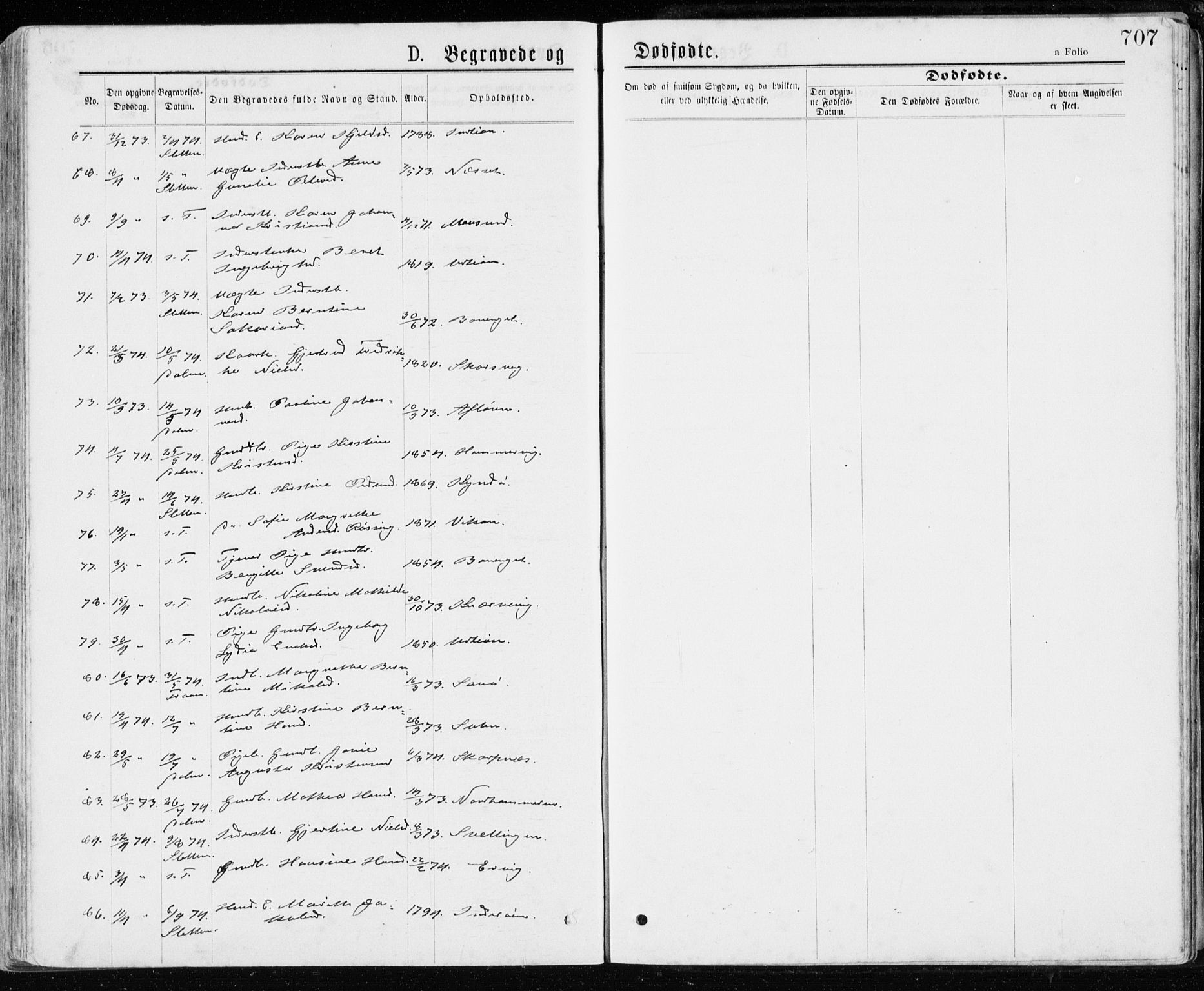 Ministerialprotokoller, klokkerbøker og fødselsregistre - Sør-Trøndelag, AV/SAT-A-1456/640/L0576: Parish register (official) no. 640A01, 1846-1876, p. 707