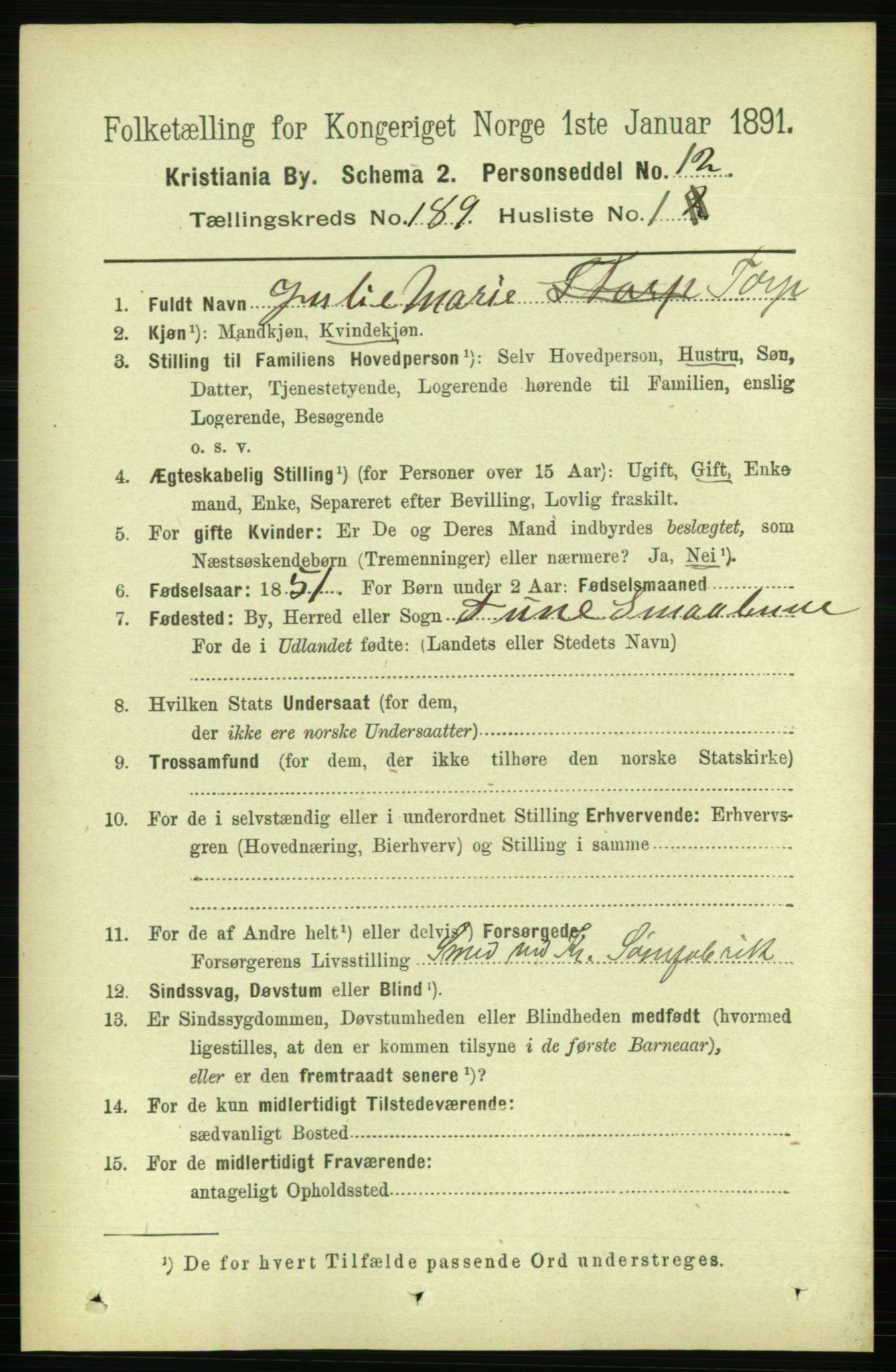 RA, 1891 census for 0301 Kristiania, 1891, p. 113201