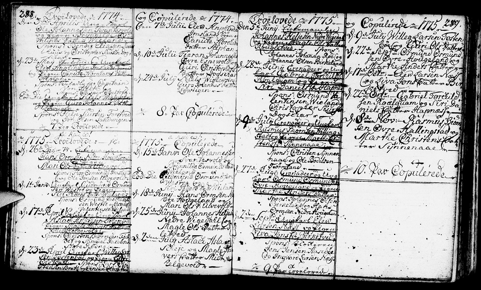 Vikedal sokneprestkontor, AV/SAST-A-101840/01/IV: Parish register (official) no. A 1, 1737-1778, p. 288-289