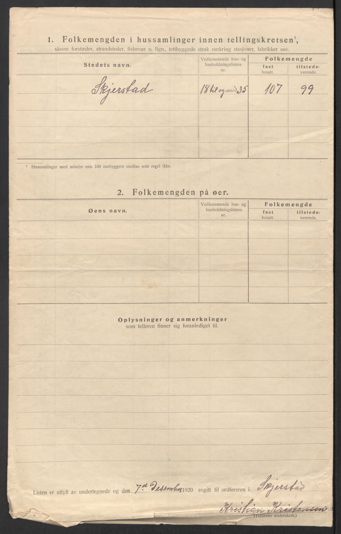 SAT, 1920 census for Skjerstad, 1920, p. 30