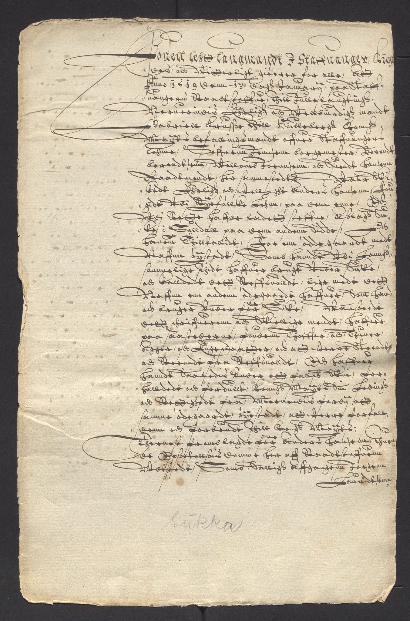 Stavanger len, AV/SAST-A-101870/Oa/L0016: Dommer, brev m.m., 1615-1644, p. 171