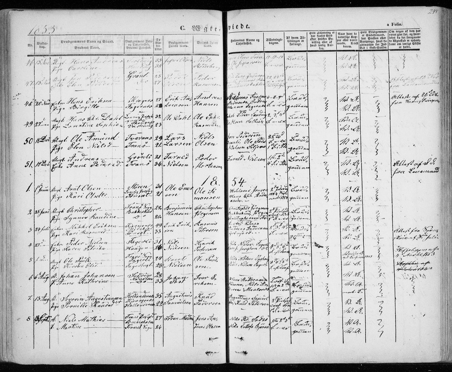Lenvik sokneprestembete, SATØ/S-1310/H/Ha/Haa/L0006kirke: Parish register (official) no. 6, 1845-1854, p. 244