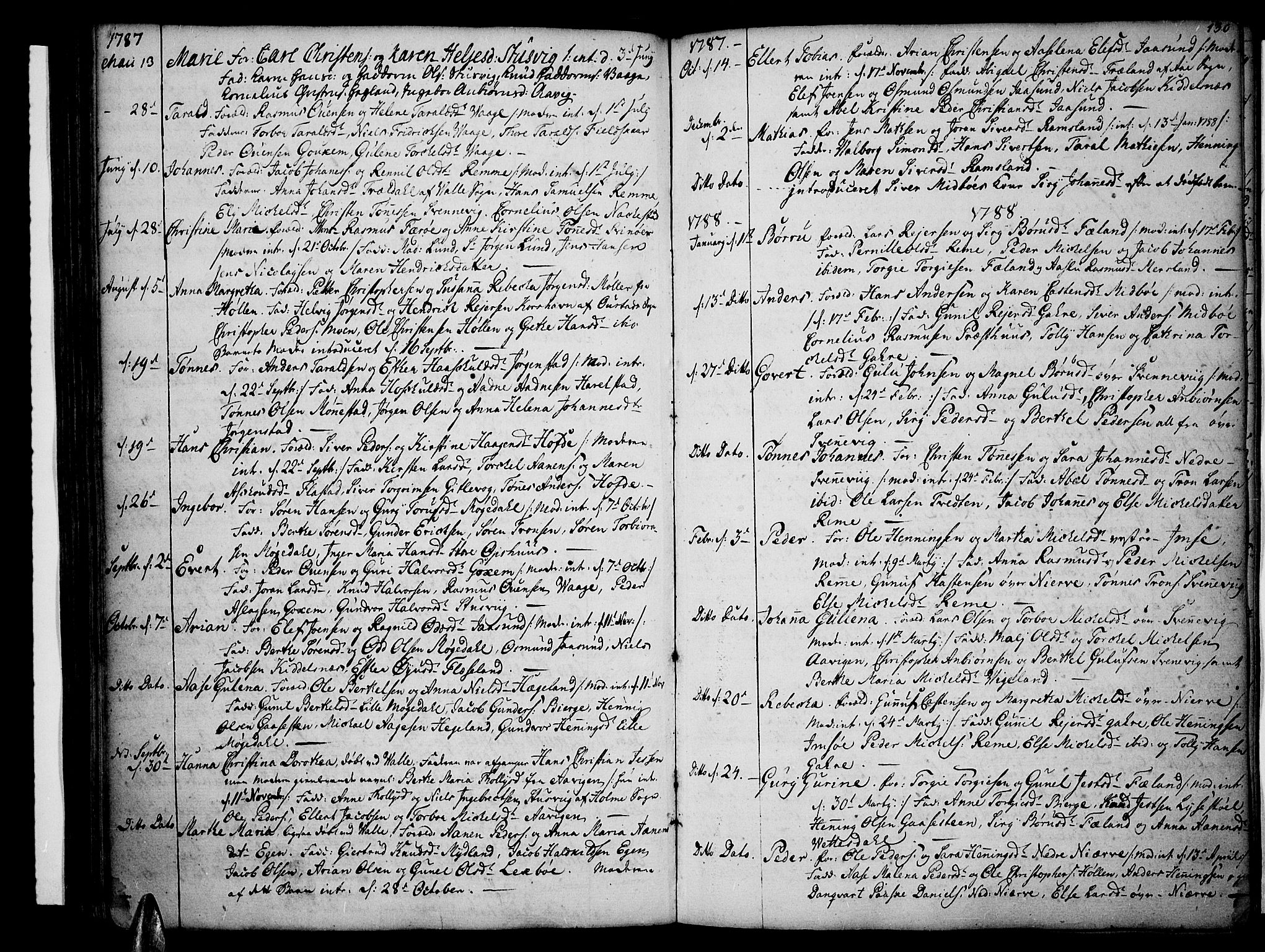 Sør-Audnedal sokneprestkontor, SAK/1111-0039/F/Fa/Fab/L0002: Parish register (official) no. A 2 /2, 1770-1804, p. 130