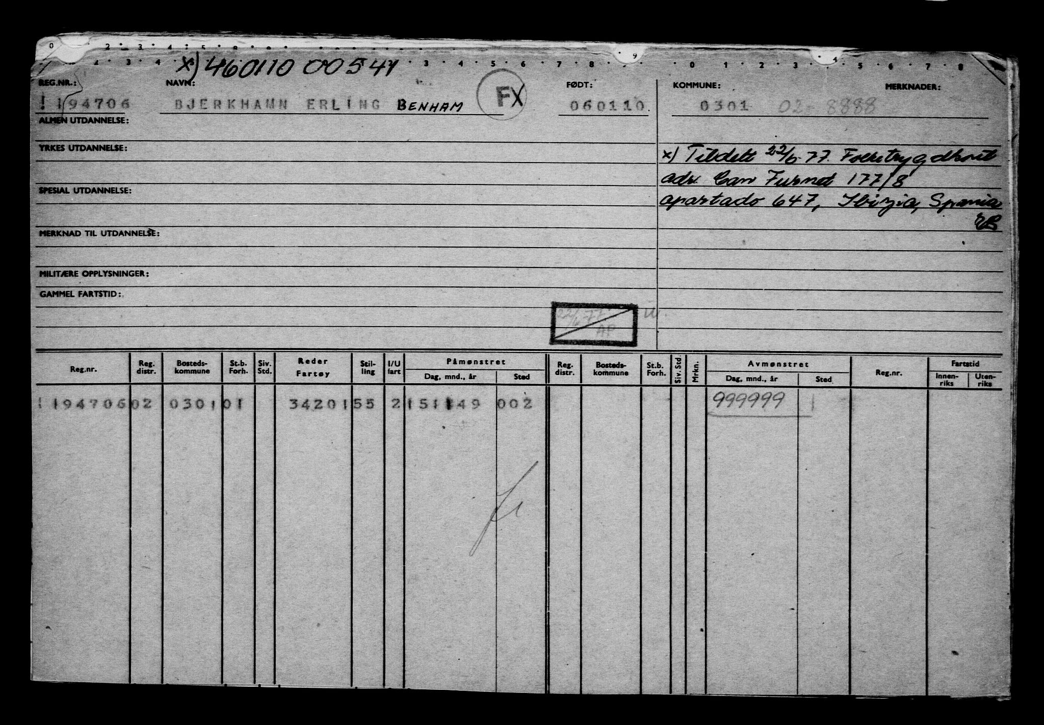 Direktoratet for sjømenn, AV/RA-S-3545/G/Gb/L0087: Hovedkort, 1909-1910, p. 544