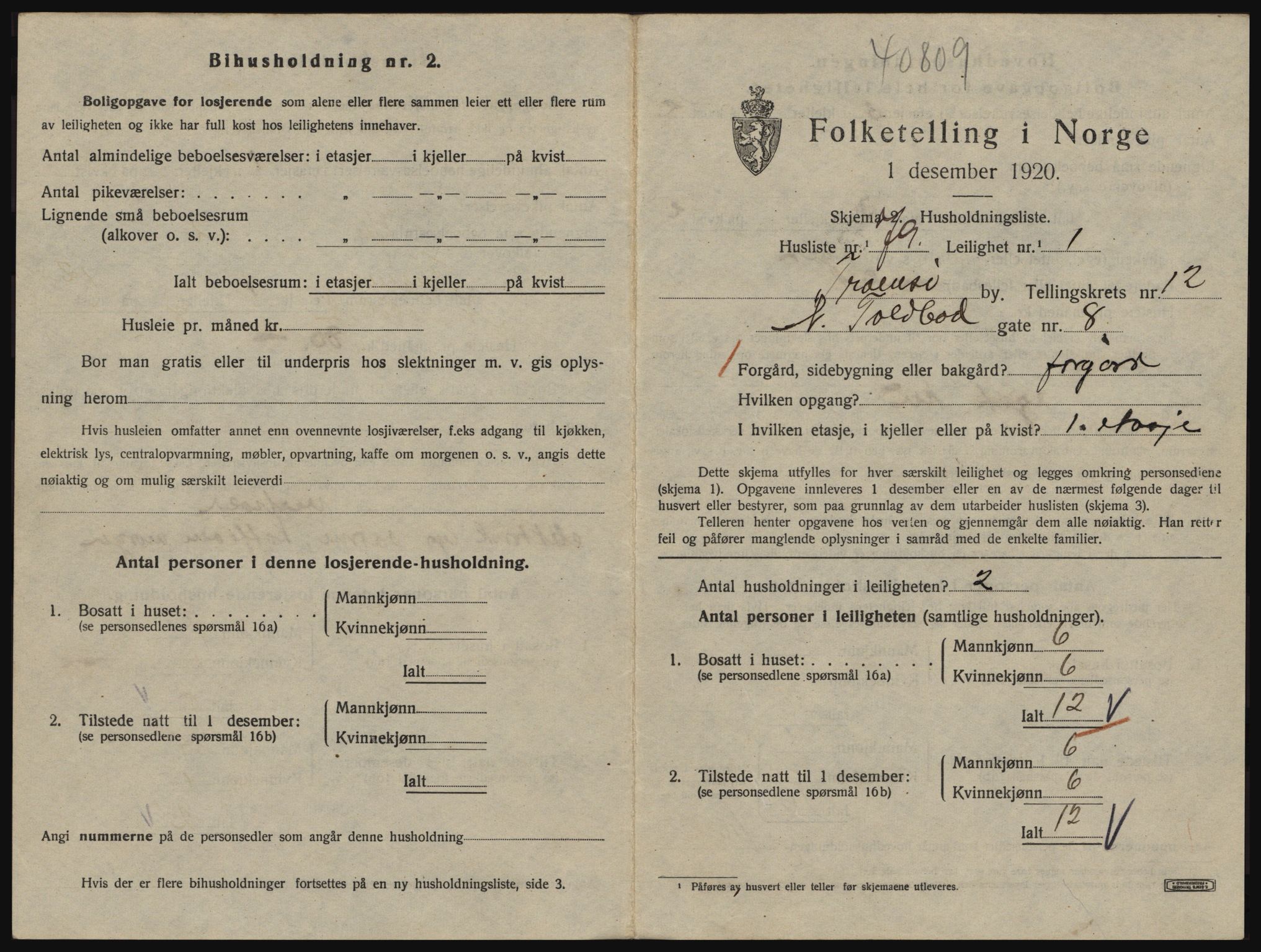 SATØ, 1920 census for Tromsø, 1920, p. 6169