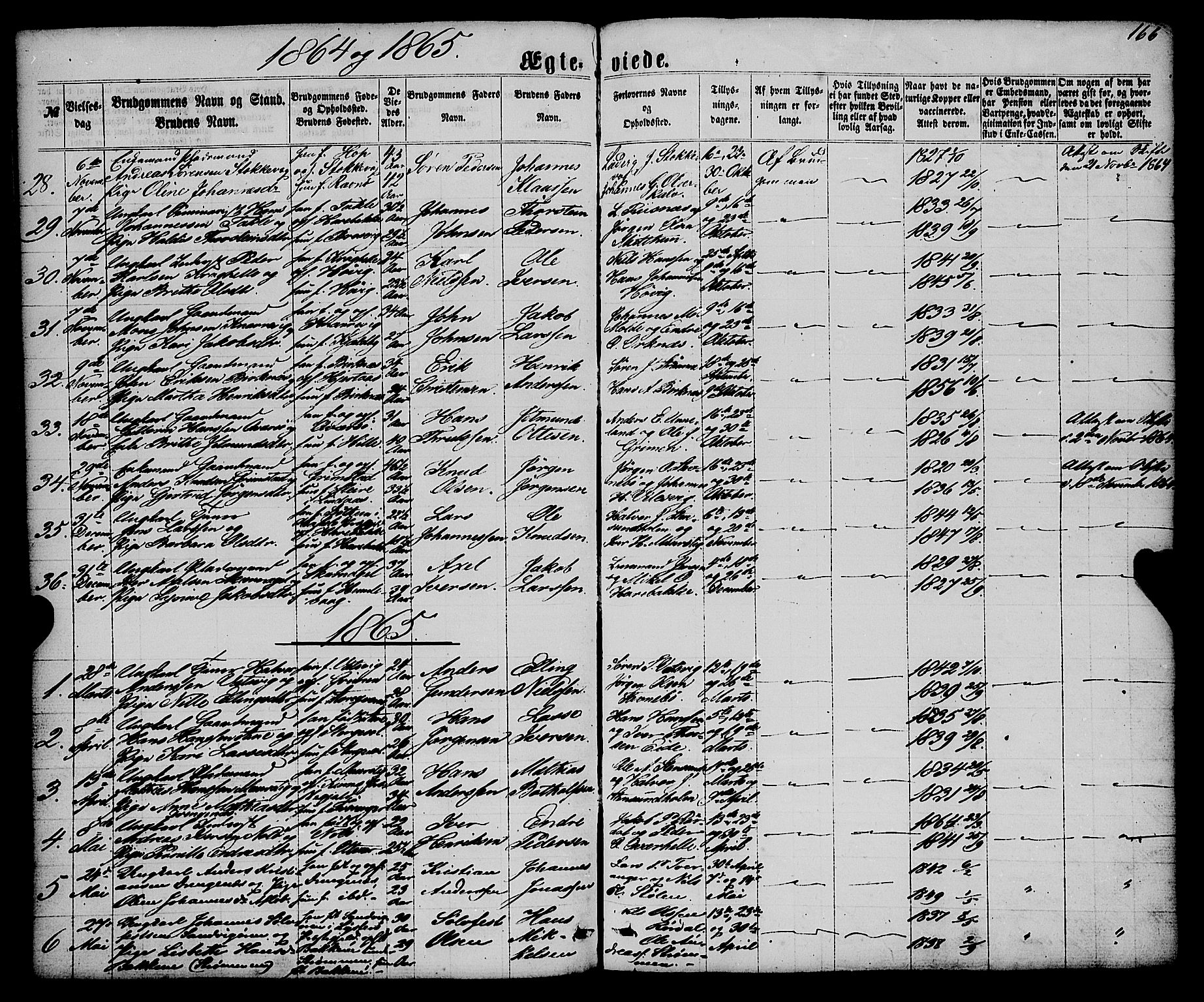 Gulen sokneprestembete, AV/SAB-A-80201/H/Haa/Haaa/L0022: Parish register (official) no. A 22, 1859-1869, p. 166