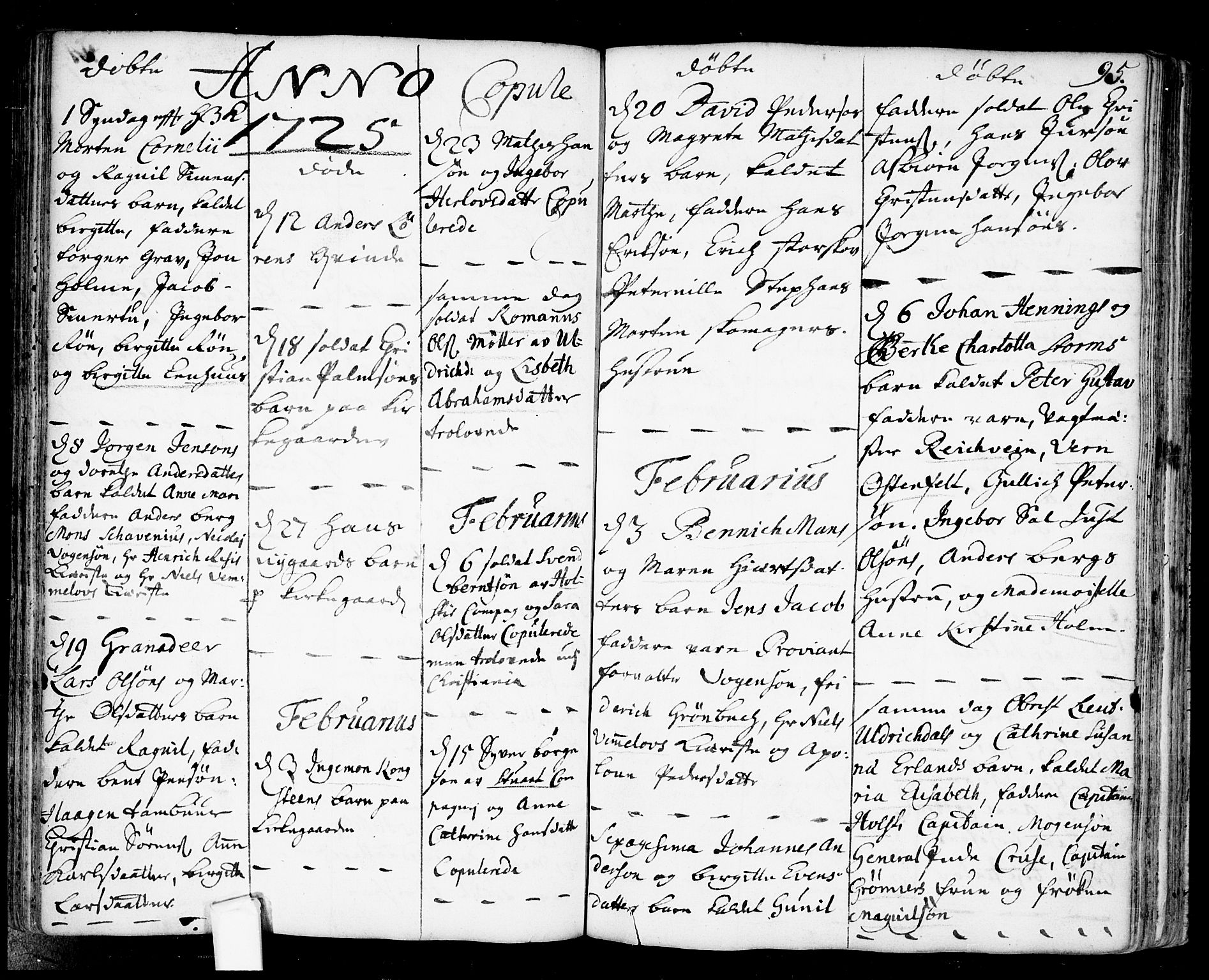 Fredrikstad prestekontor Kirkebøker, AV/SAO-A-11082/F/Fa/L0001: Parish register (official) no. 1, 1717-1731, p. 95