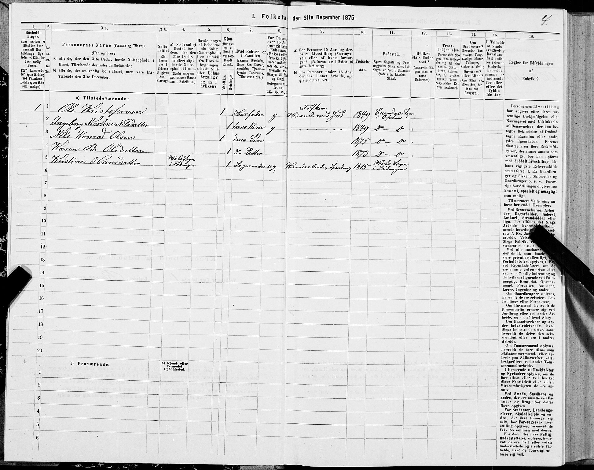 SAT, 1875 census for 1853P Ofoten, 1875, p. 1004