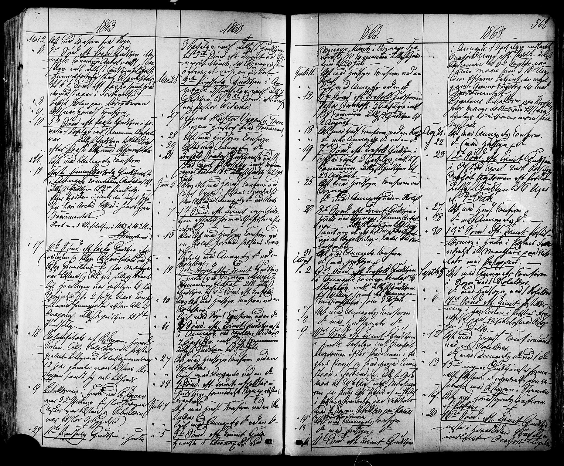Ministerialprotokoller, klokkerbøker og fødselsregistre - Sør-Trøndelag, SAT/A-1456/665/L0772: Parish register (official) no. 665A07, 1856-1878, p. 568