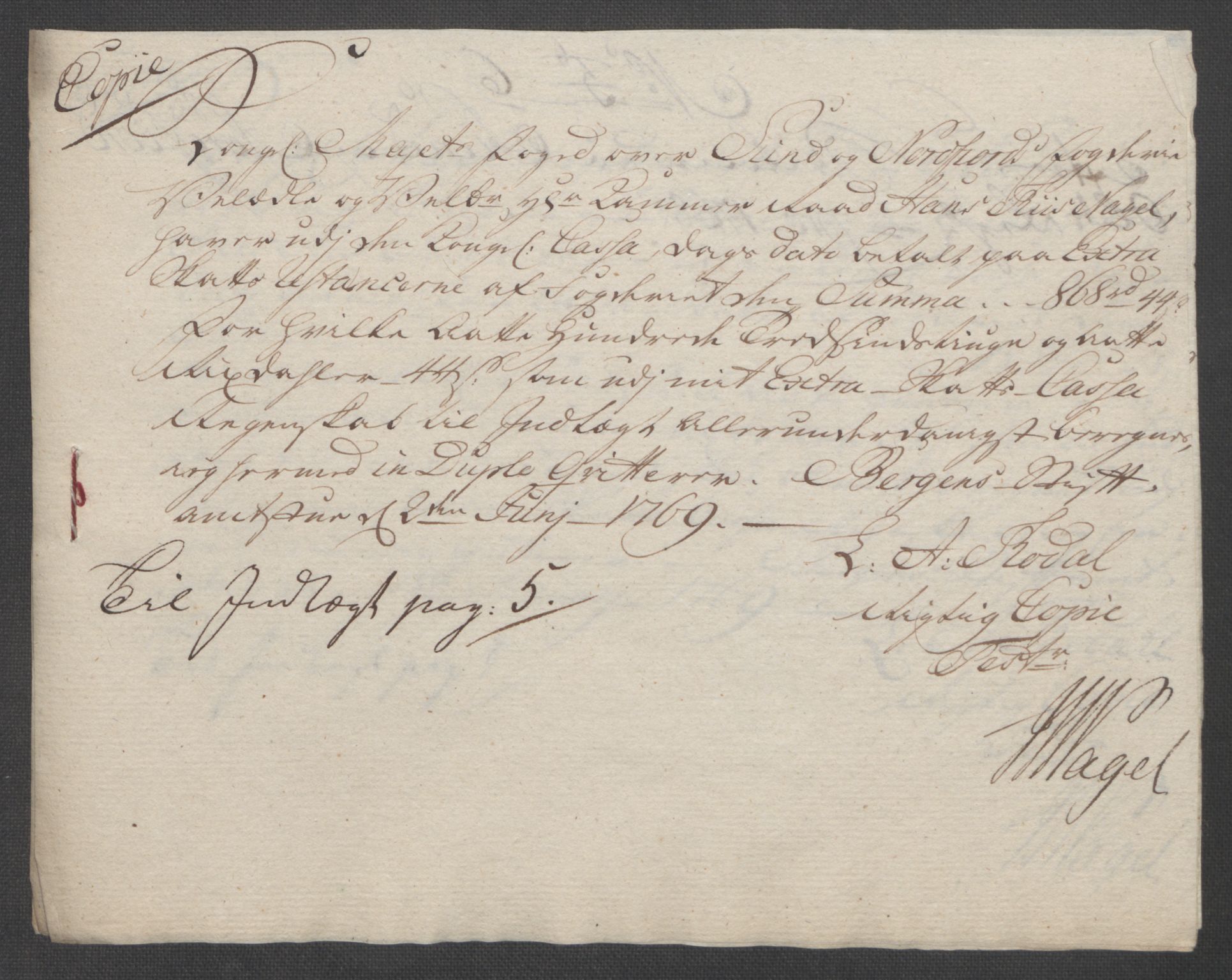 Rentekammeret inntil 1814, Reviderte regnskaper, Fogderegnskap, RA/EA-4092/R53/L3550: Ekstraskatten Sunn- og Nordfjord, 1762-1771, p. 224