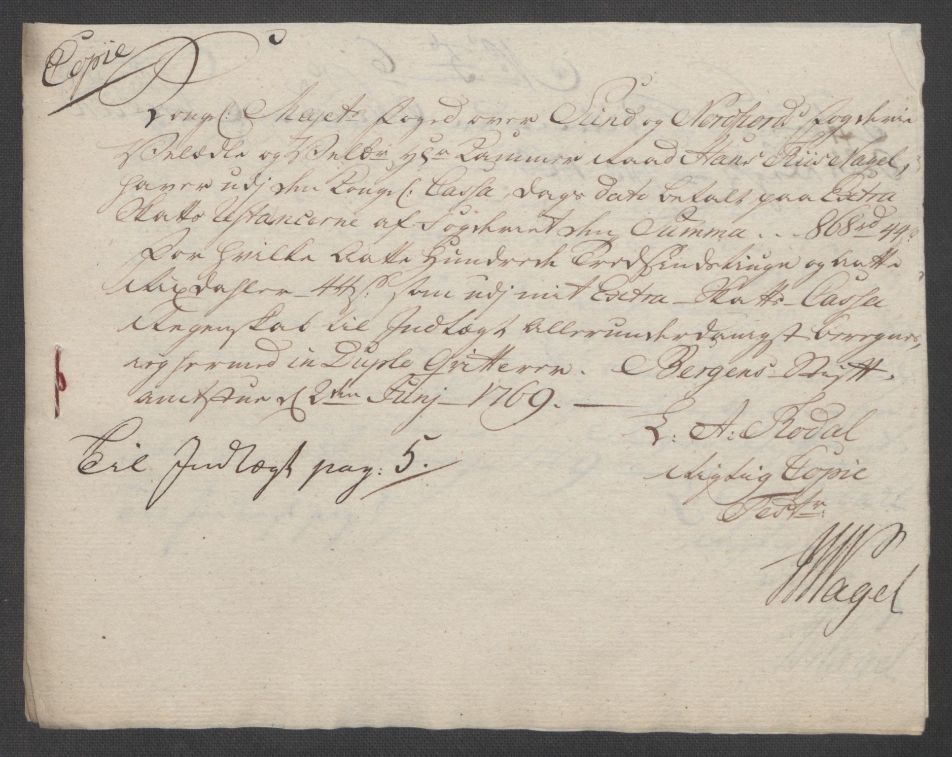 Rentekammeret inntil 1814, Reviderte regnskaper, Fogderegnskap, AV/RA-EA-4092/R53/L3550: Ekstraskatten Sunn- og Nordfjord, 1762-1771, p. 224