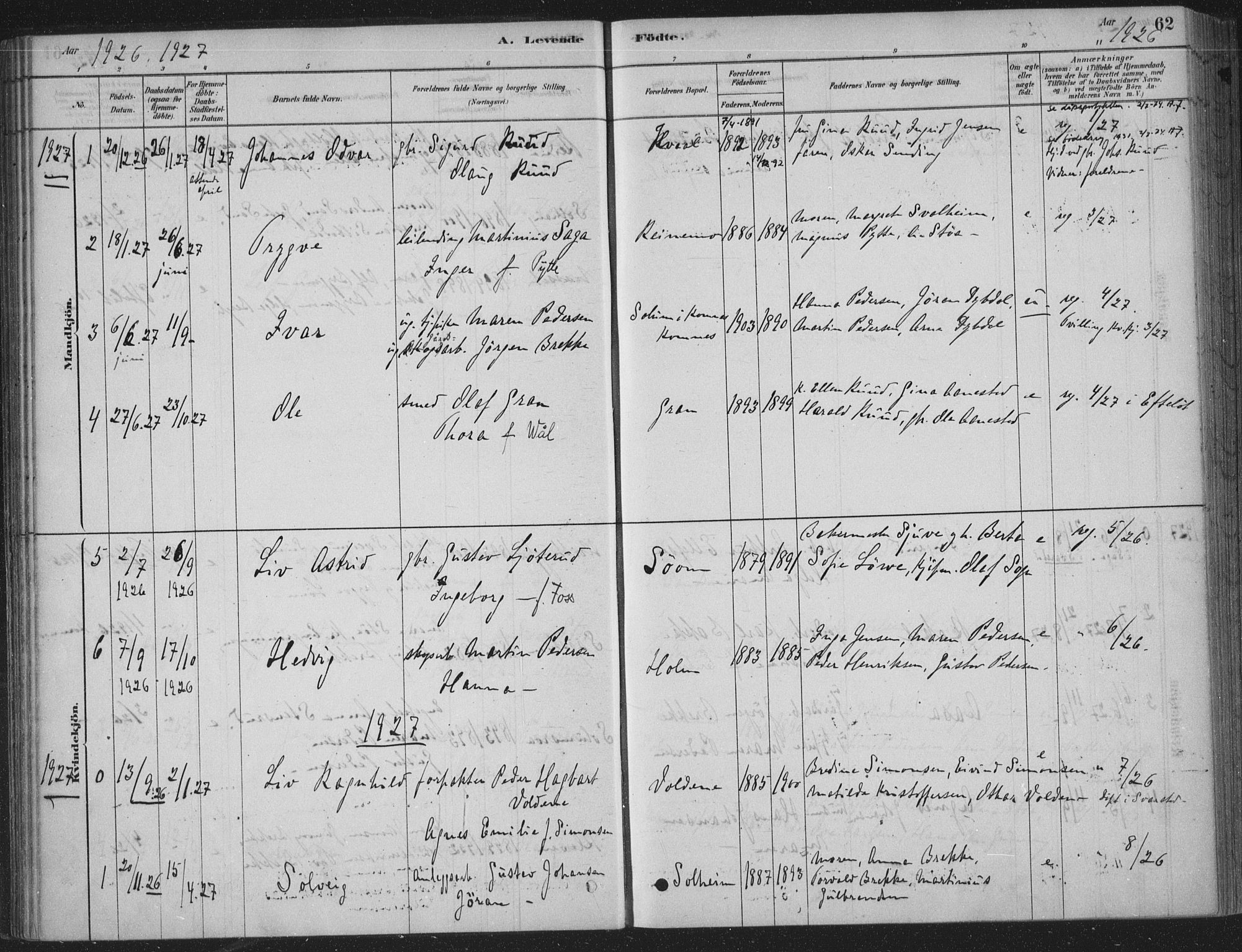 Sandsvær kirkebøker, AV/SAKO-A-244/F/Fe/L0001: Parish register (official) no. V 1, 1878-1936, p. 62