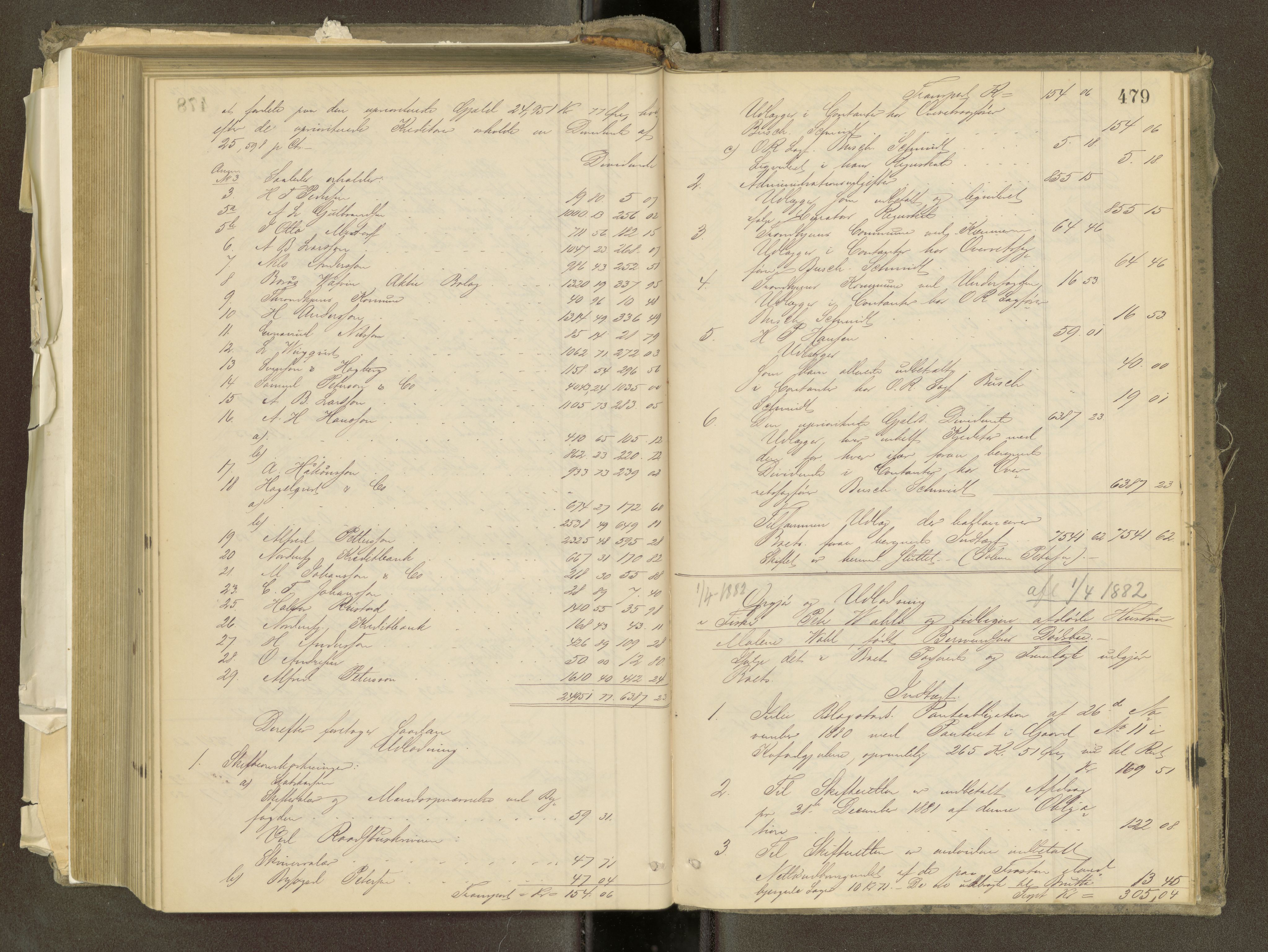 Trondheim byfogd, AV/SAT-A-0003/1/3/3A/L0032: Skifteutlodningsprotokoll - 22/9-1/4. (m/ register) U, 1877-1882, p. 479