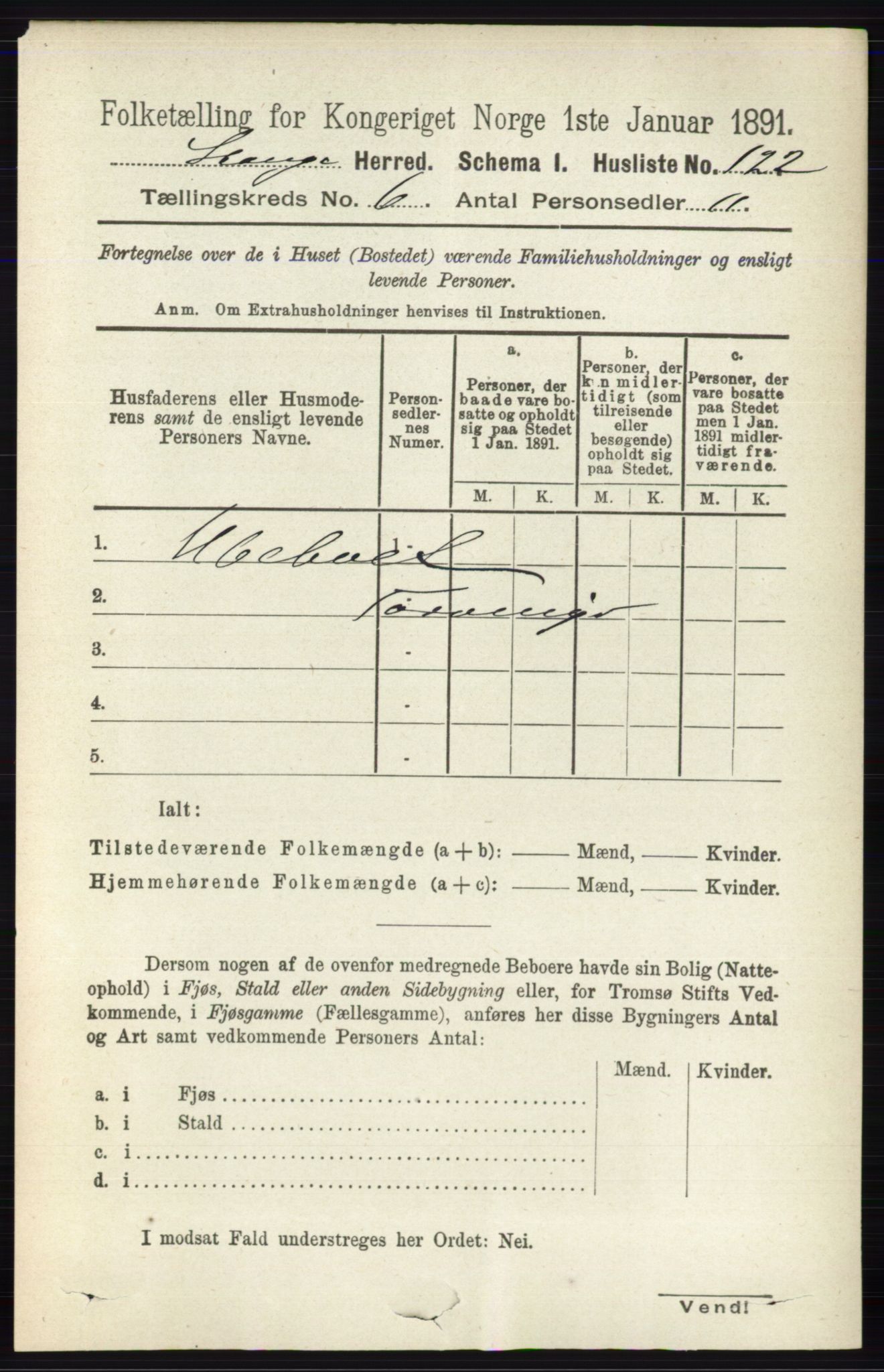 RA, 1891 census for 0417 Stange, 1891, p. 3948