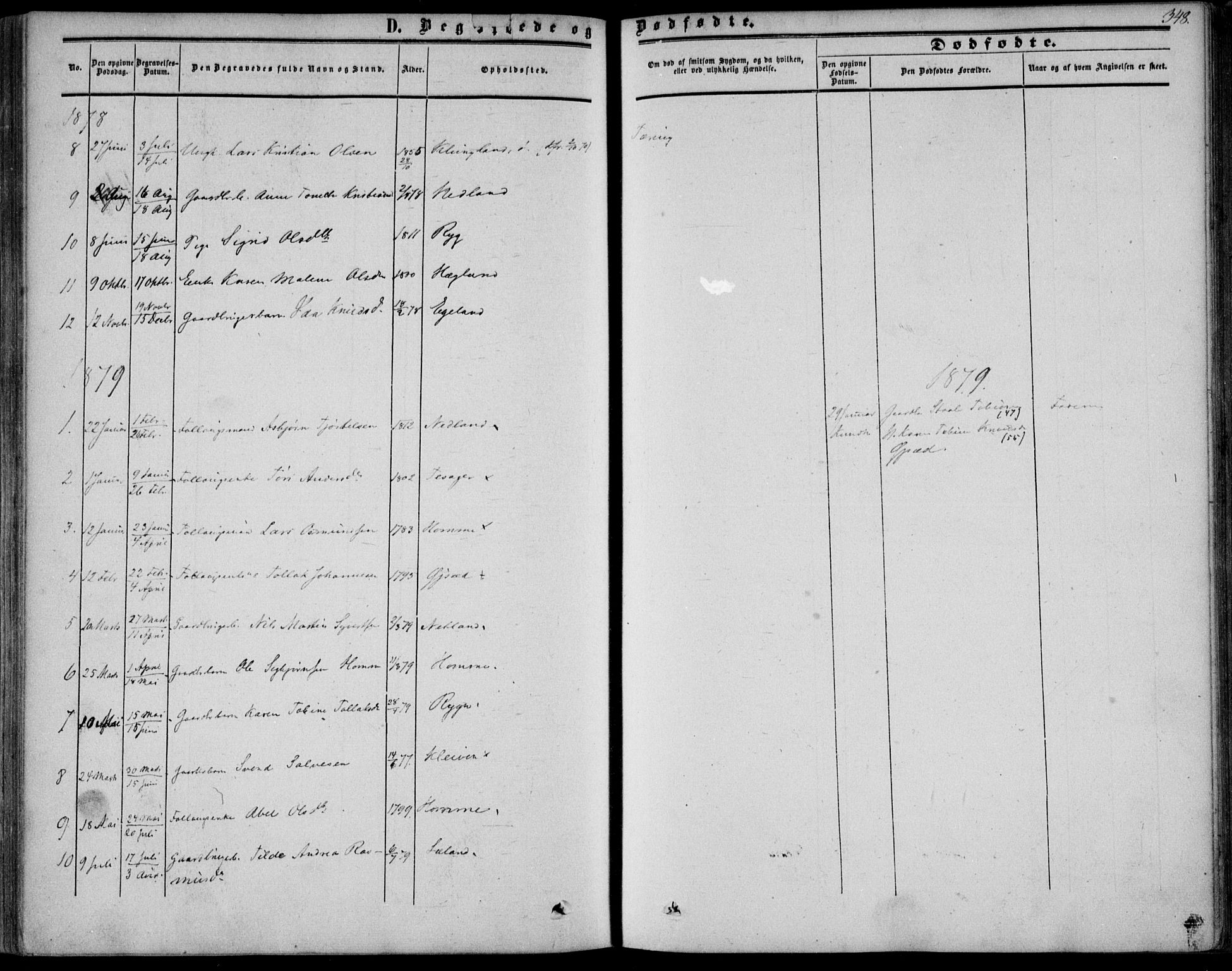 Bakke sokneprestkontor, SAK/1111-0002/F/Fa/Fab/L0002: Parish register (official) no. A 2, 1855-1884, p. 348