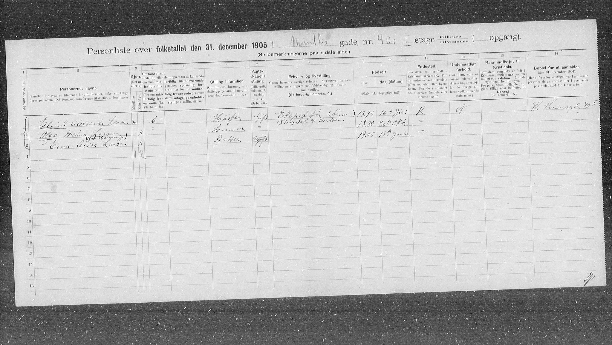 OBA, Municipal Census 1905 for Kristiania, 1905, p. 35820