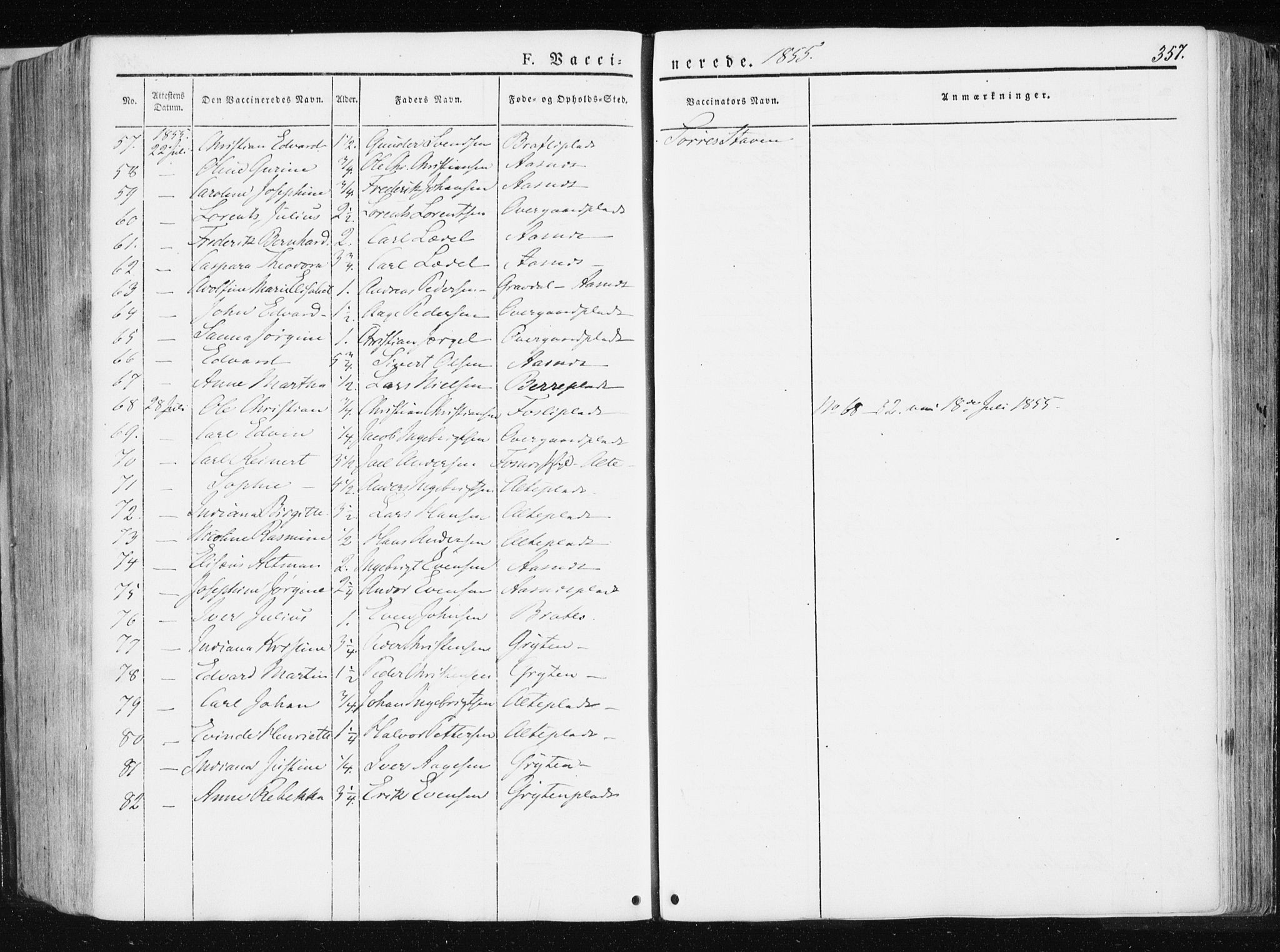 Ministerialprotokoller, klokkerbøker og fødselsregistre - Nord-Trøndelag, AV/SAT-A-1458/741/L0393: Parish register (official) no. 741A07, 1849-1863, p. 357