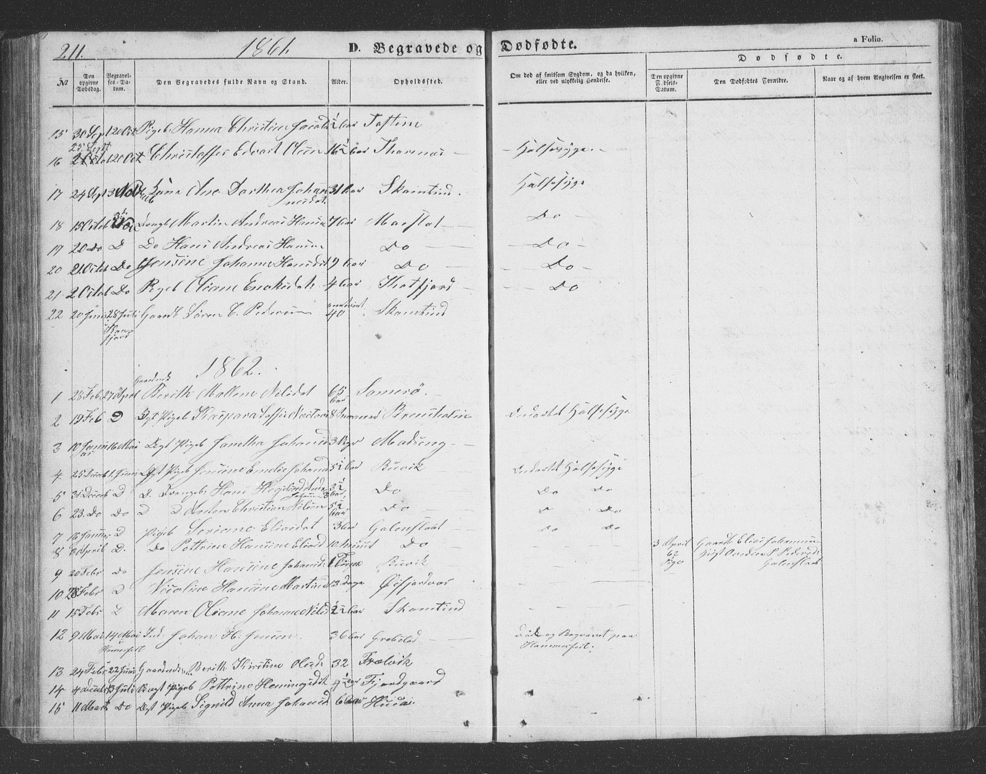 Lenvik sokneprestembete, SATØ/S-1310/H/Ha/Hab/L0020klokker: Parish register (copy) no. 20, 1855-1883, p. 211