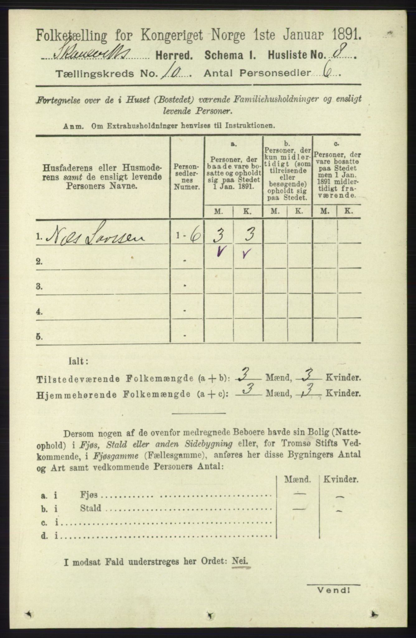 RA, 1891 census for 1212 Skånevik, 1891, p. 2871