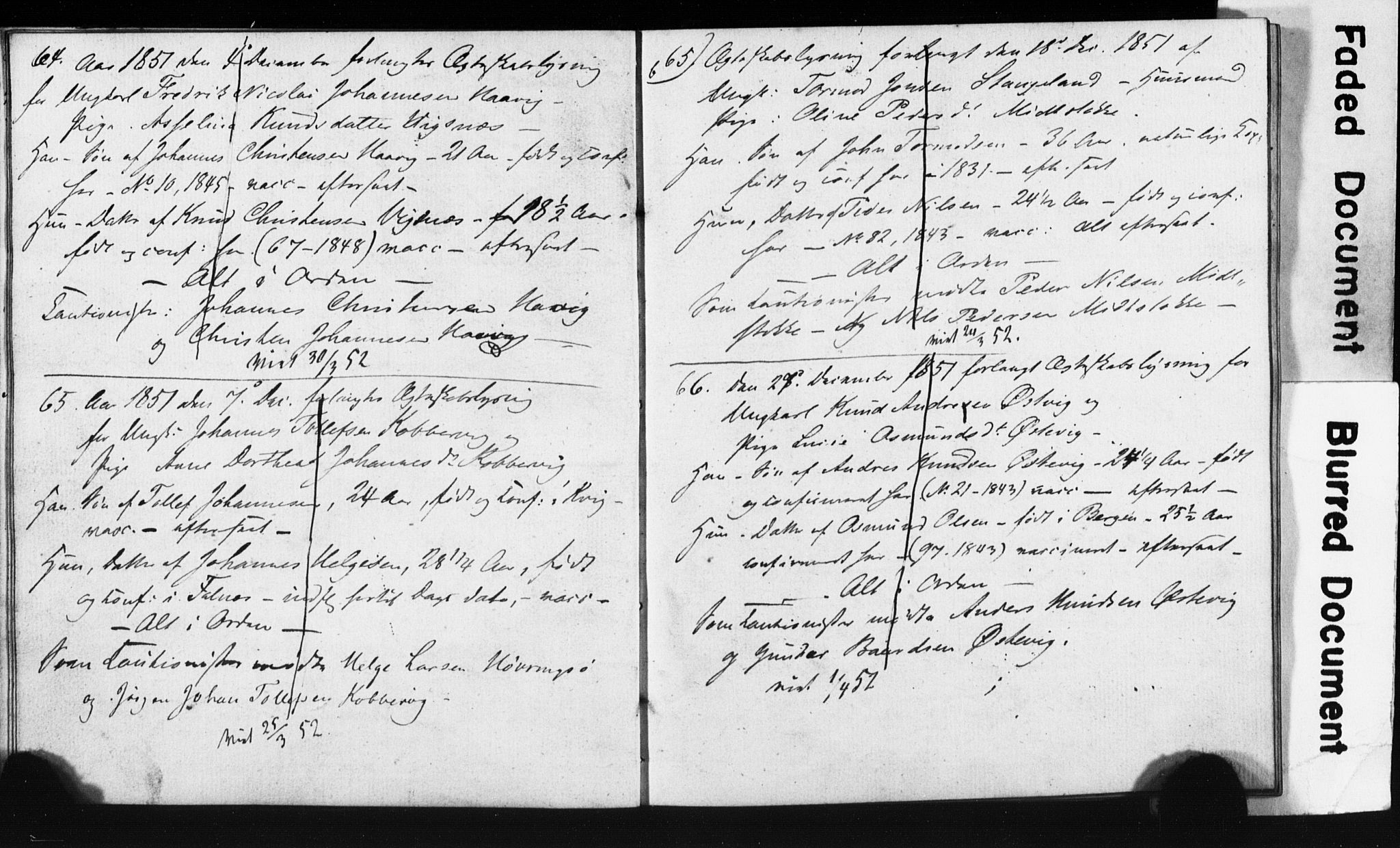 Avaldsnes sokneprestkontor, AV/SAST-A -101851/I/Ie/L0002: Banns register no. IX 2, 1850-1854