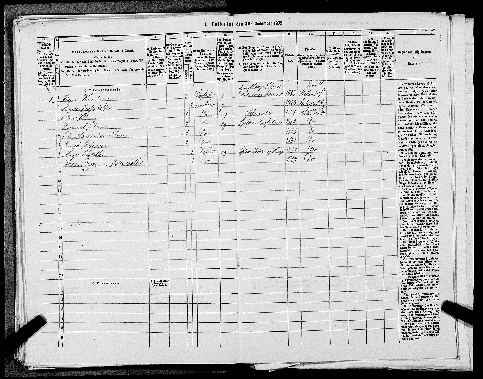 SAST, 1875 census for 1126P Hetland, 1875, p. 1420