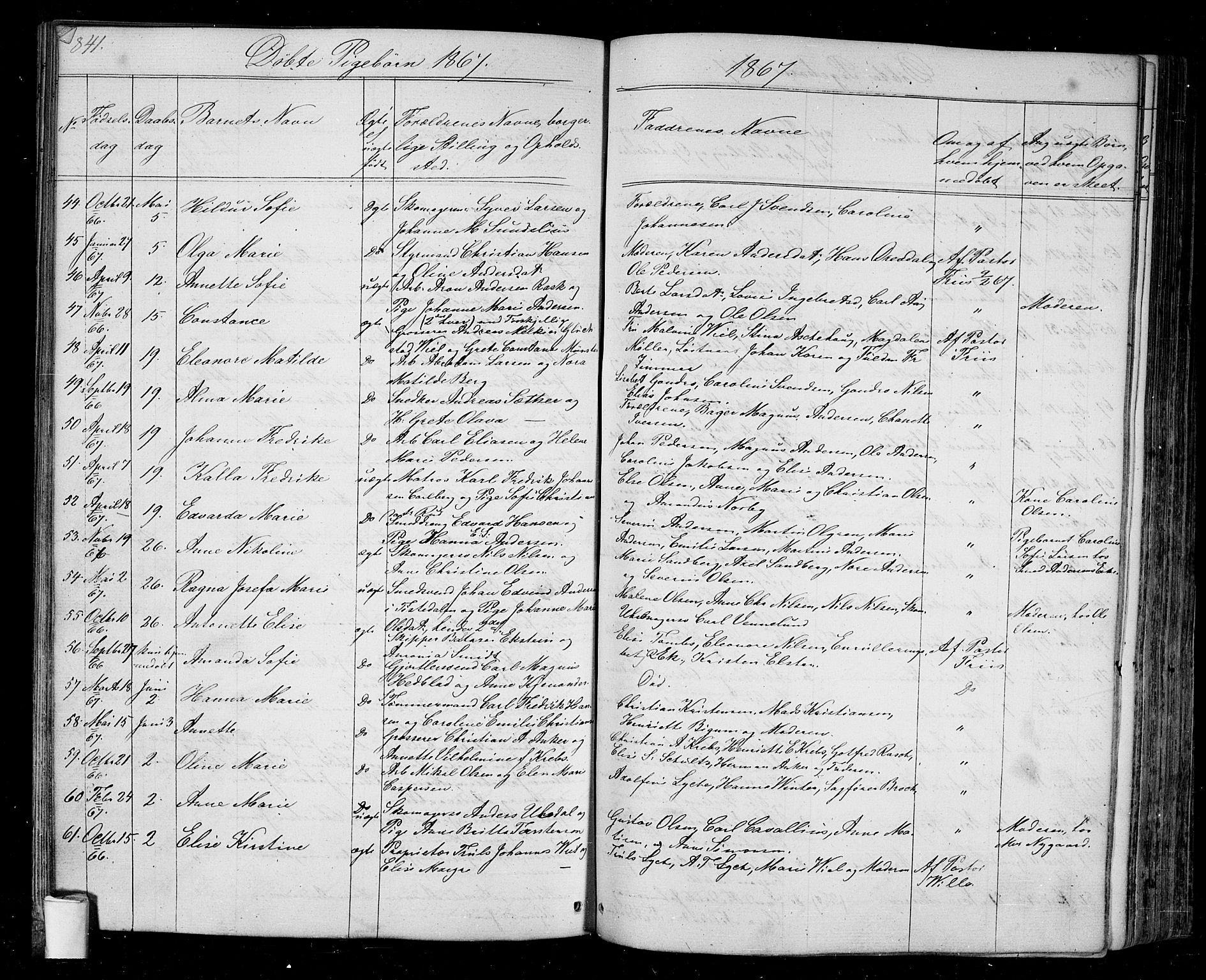 Halden prestekontor Kirkebøker, SAO/A-10909/G/Ga/L0005b: Parish register (copy) no. 5B, 1864-1868, p. 841