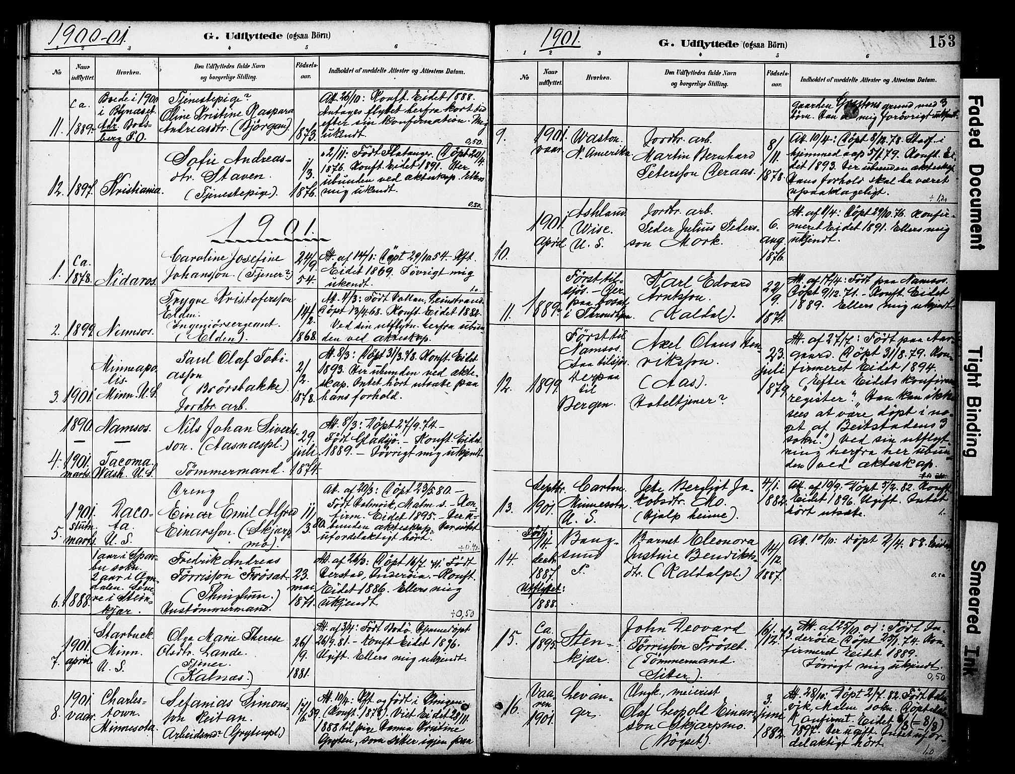 Ministerialprotokoller, klokkerbøker og fødselsregistre - Nord-Trøndelag, SAT/A-1458/742/L0409: Parish register (official) no. 742A02, 1891-1905, p. 153