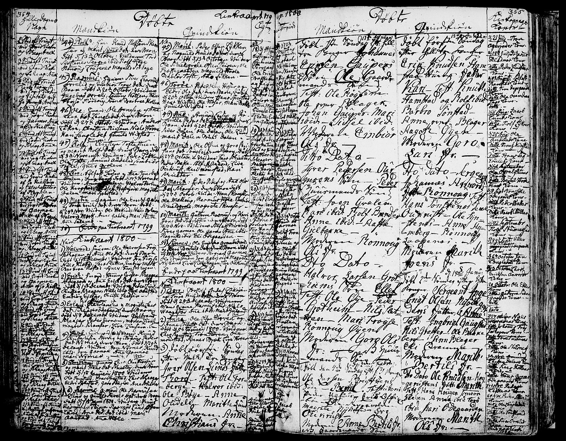 Lom prestekontor, SAH/PREST-070/K/L0002: Parish register (official) no. 2, 1749-1801, p. 354-355
