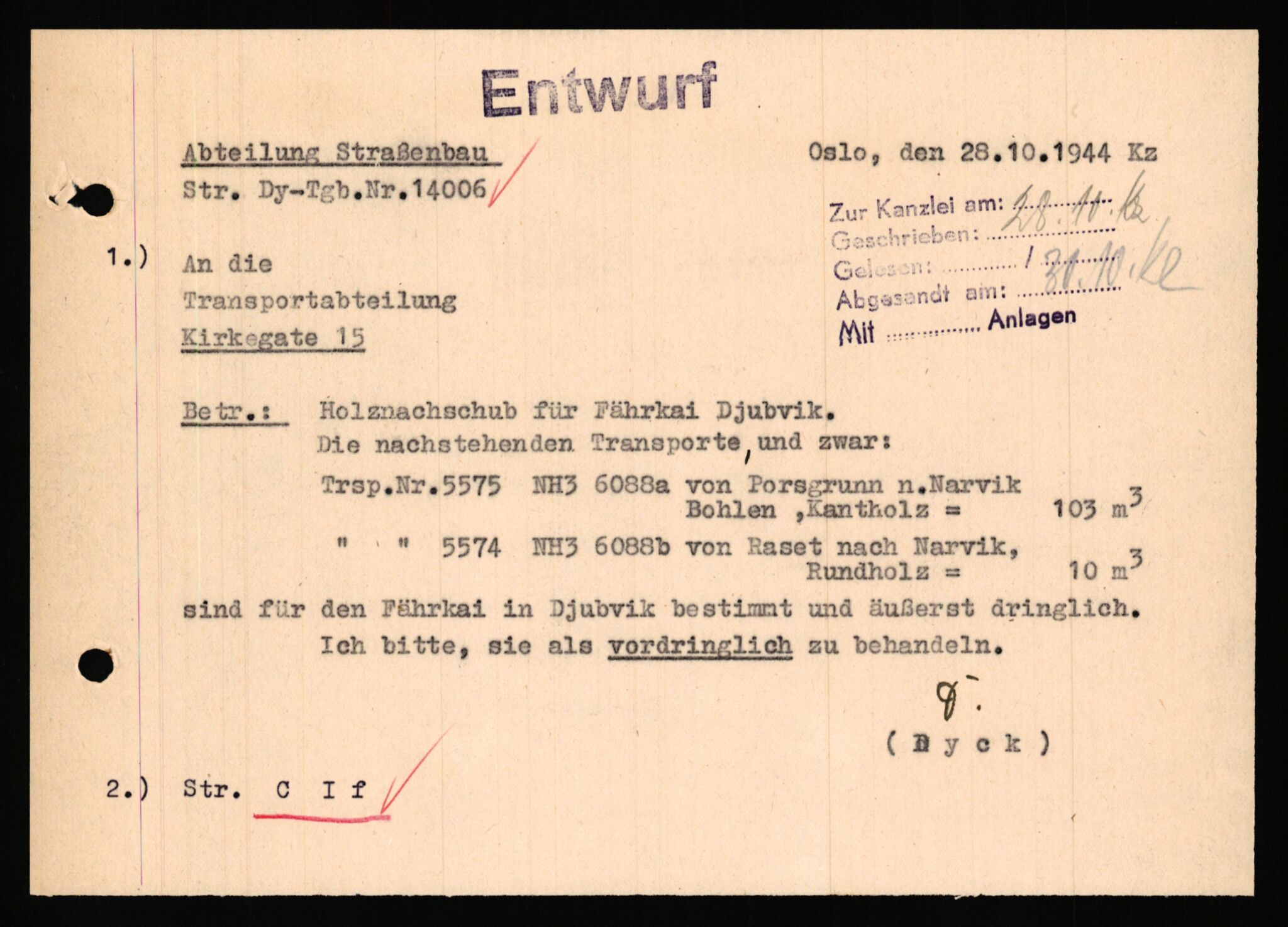 Tyske arkiver, Organisation Todt (OT), Einsatzgruppe Wiking, AV/RA-RAFA-2188/1/E/E2/E2d/L0023: Fähren und Anlegen, 1942-1944, p. 33