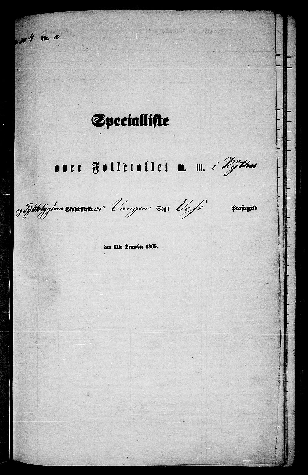 RA, 1865 census for Voss, 1865, p. 92